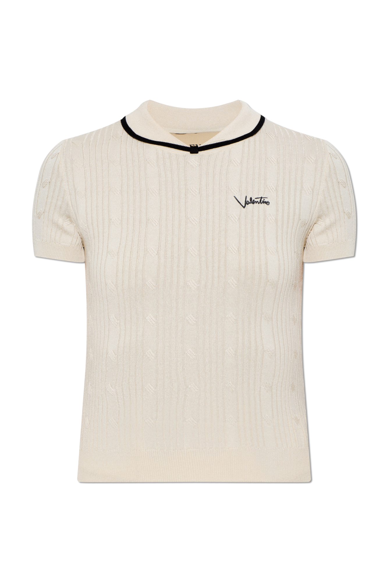 Valentino Garavani Top Z Logo, Kobiety, Kremowy
