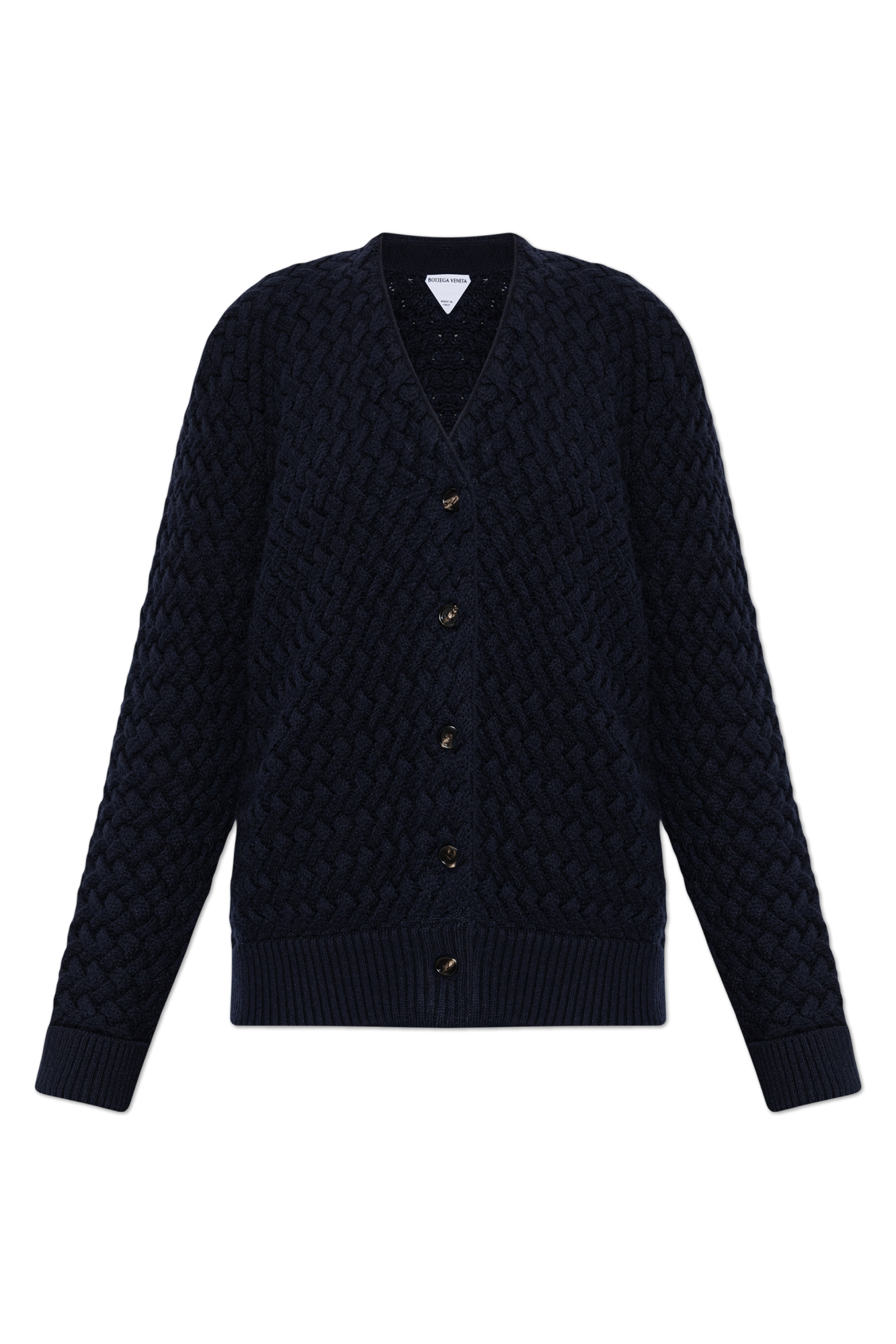 Bottega Veneta Wełniany Kardigan, Kobiety, Granatowy
