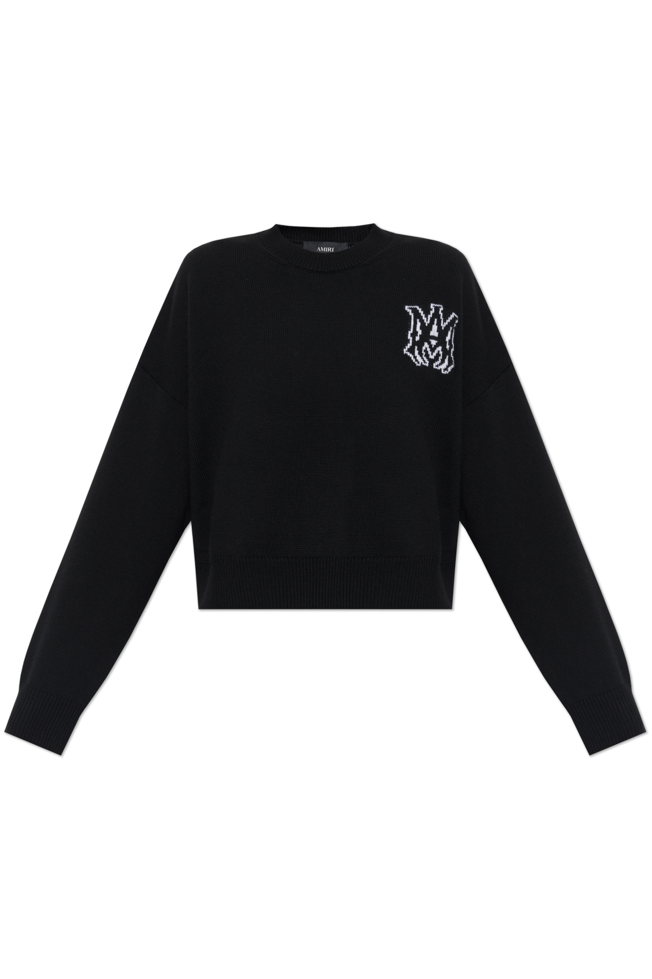 Amiri Wełniany Sweter Z Logo, Kobiety, Czarny