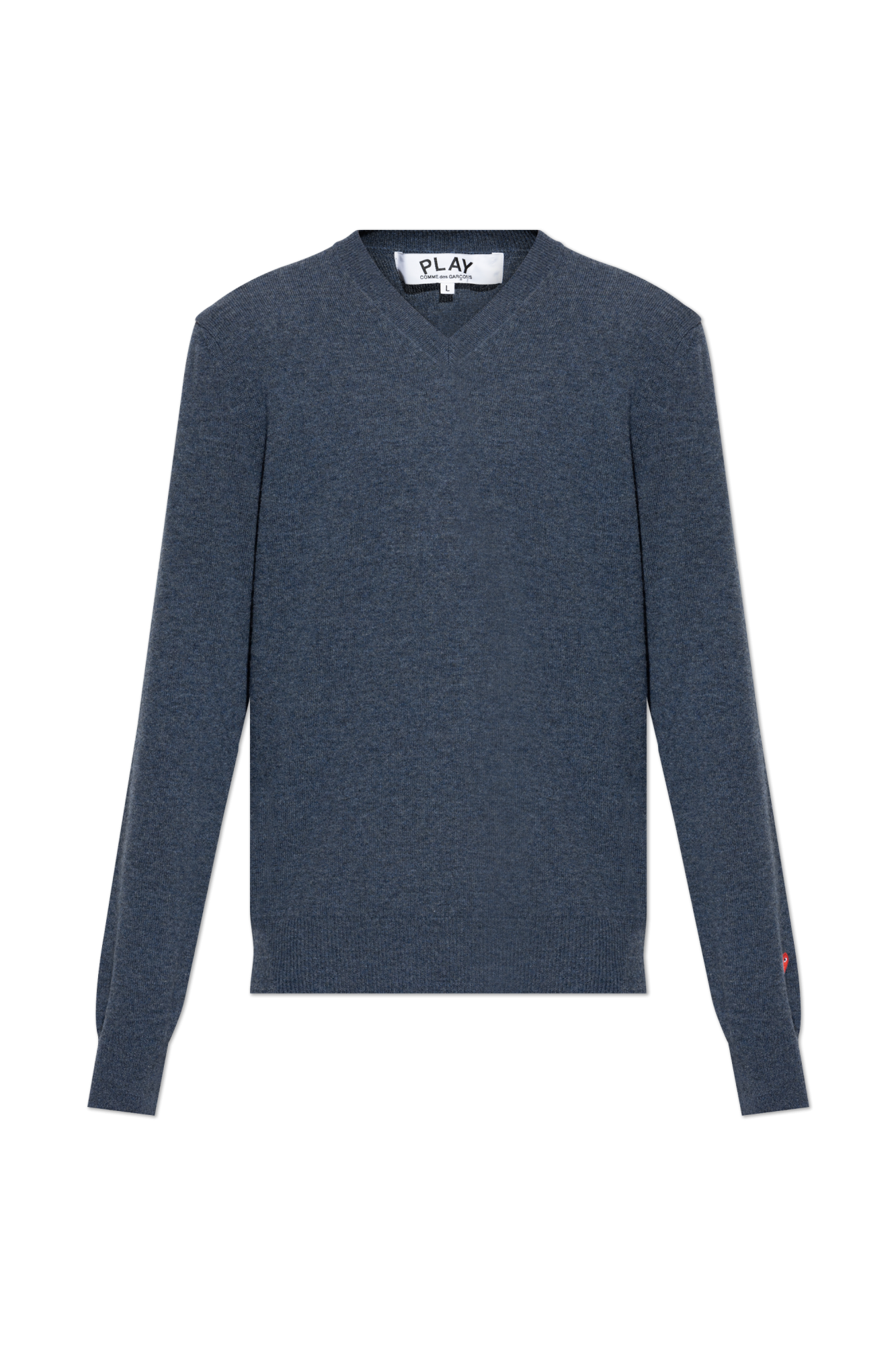 Comme Des Garçons Play Sweter Z Dekoltem W Serek, Unisex, Niebieski