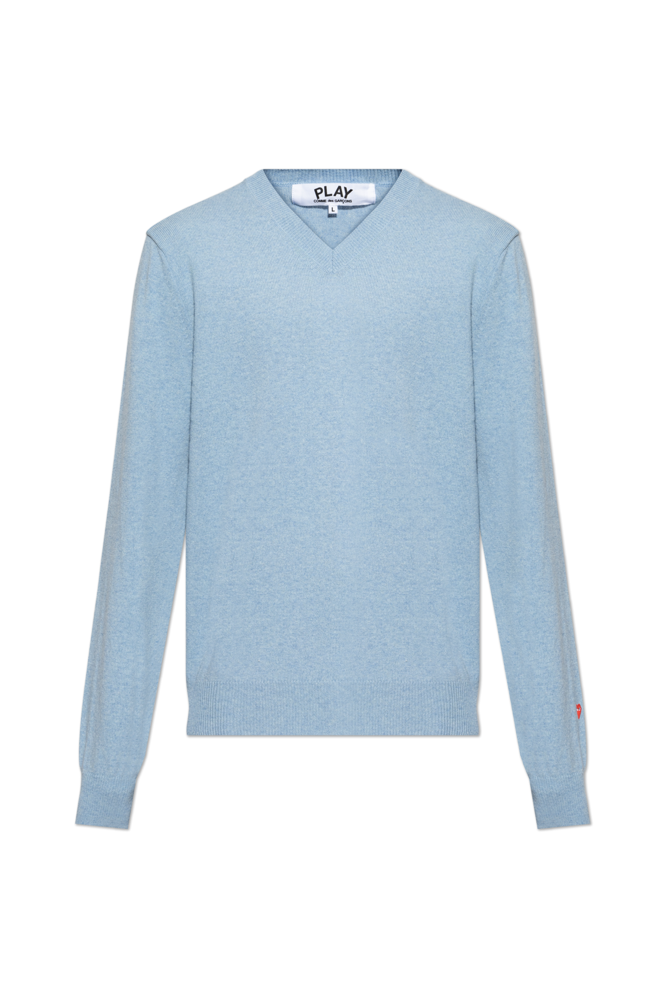 Comme Des Garçons Play Sweter Z Dekoltem W Serek, Unisex, Jasnoniebieski