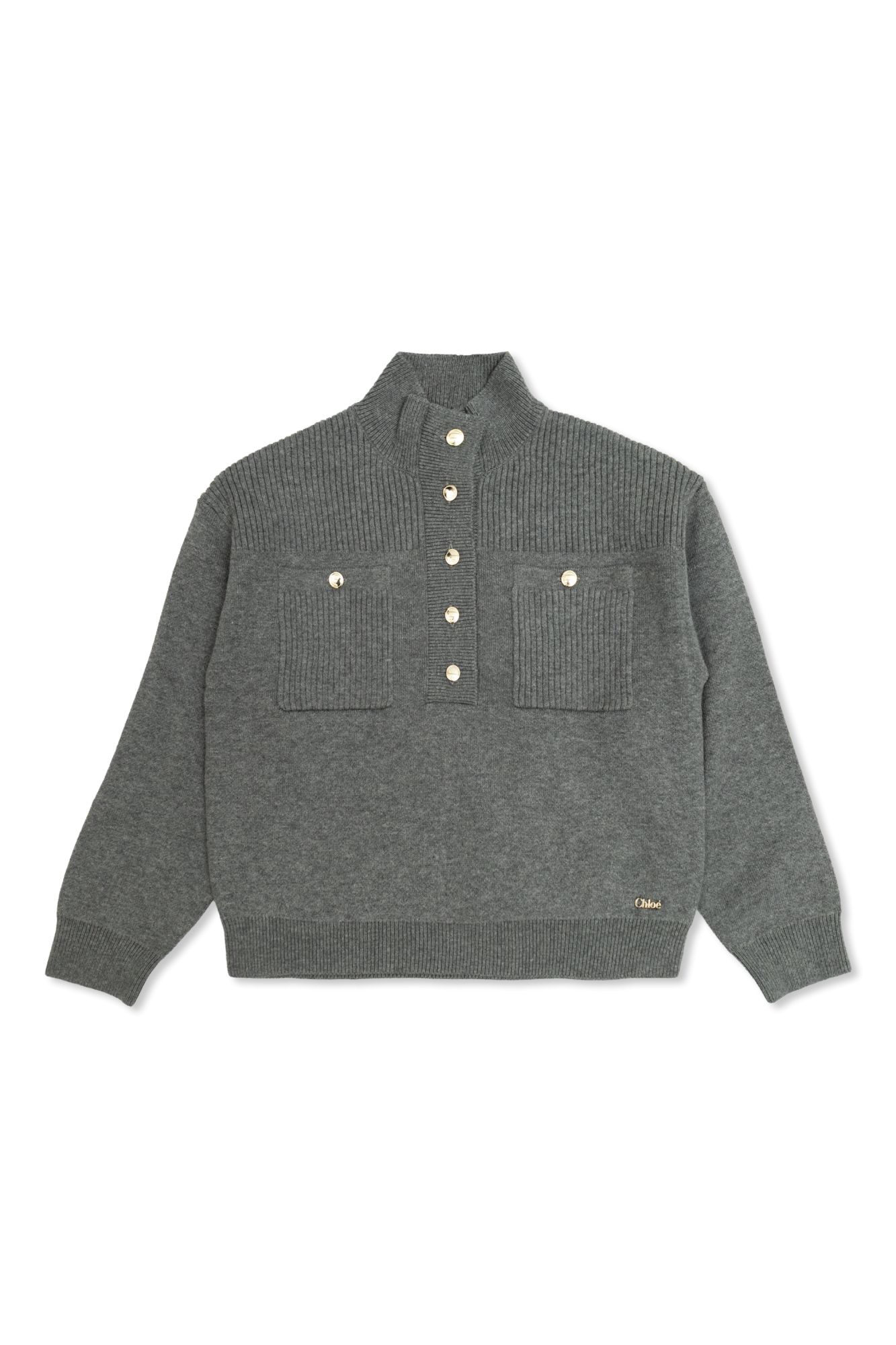 Chloé Kids Kardigana Z Kieszeniami, Unisex, Szary