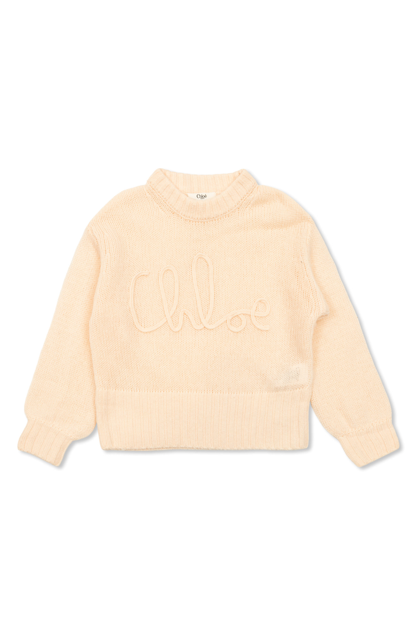Chloé Kids Sweter Z Wyszytym Logo, Unisex, Różowy