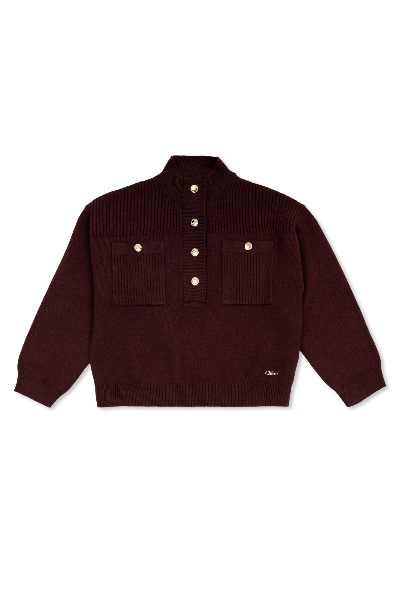 Chloé Kids Sweter Z Kieszeniami, Unisex, Brązowy