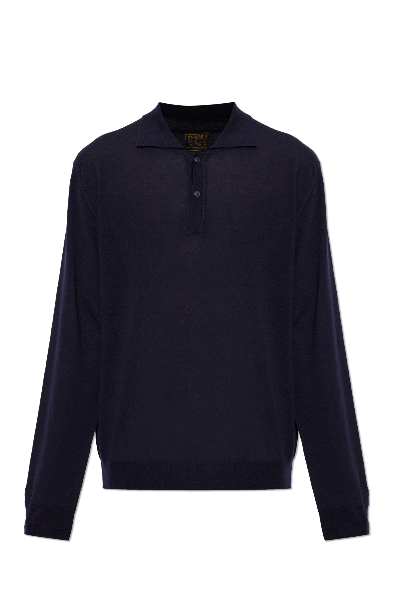 Woolrich Wełniane Polo, Mężczyźni, Granatowy