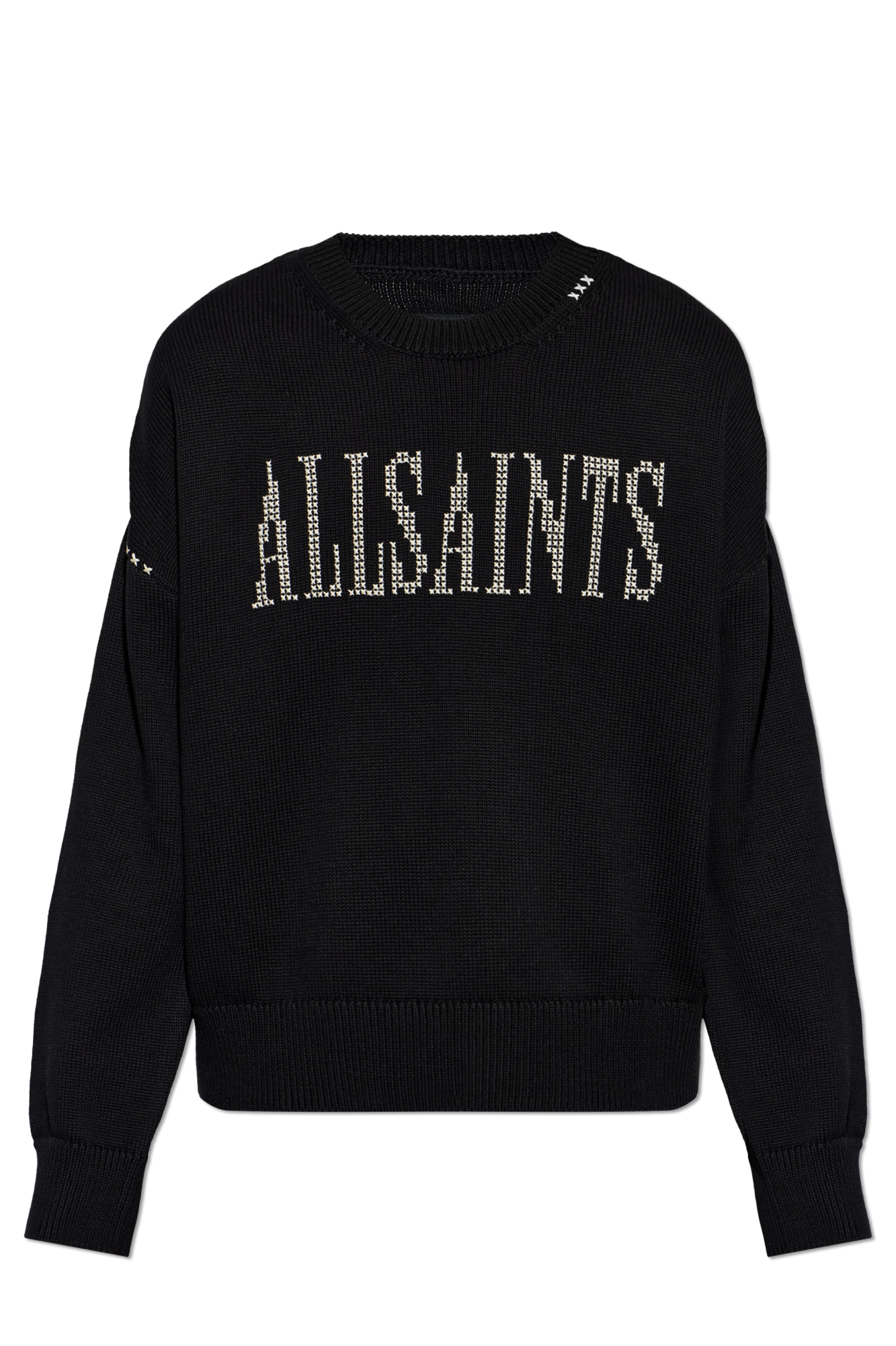 AllSaints Sweter `Crossed`, Mężczyźni, Czarny