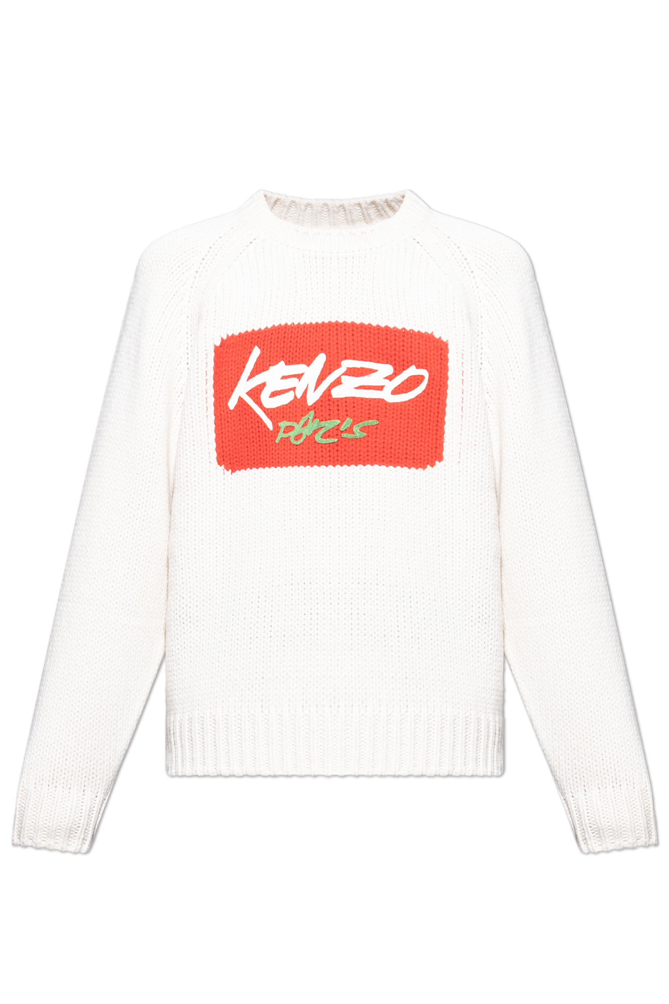 Kenzo Wełniany Sweter, Mężczyźni, Biały