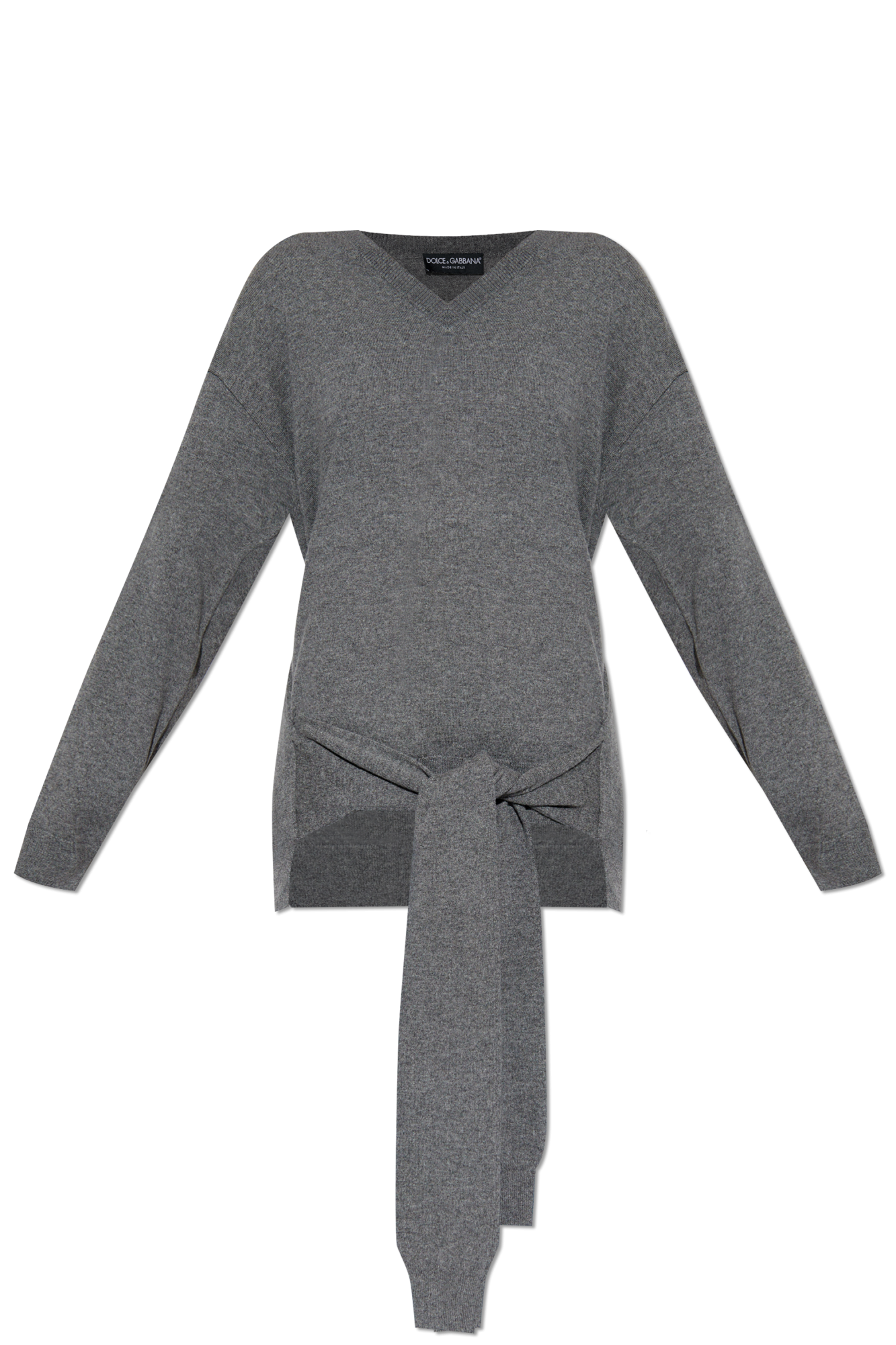 Dolce & Gabbana Sweter Z Wiązaniem, Kobiety, Szary