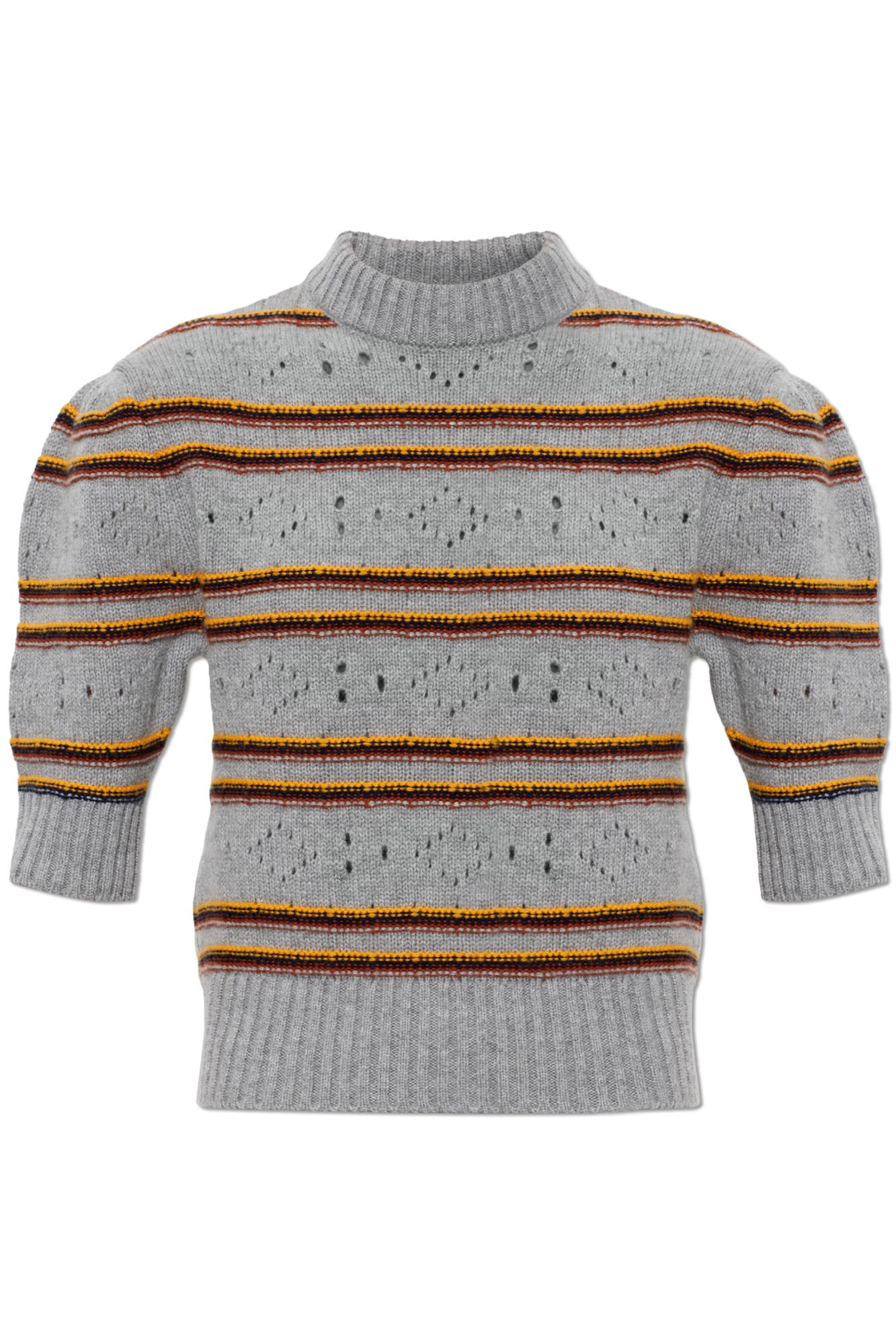 Marni Kaszmirowy Top Z Krótkimi Rękawami, Kobiety, Szary