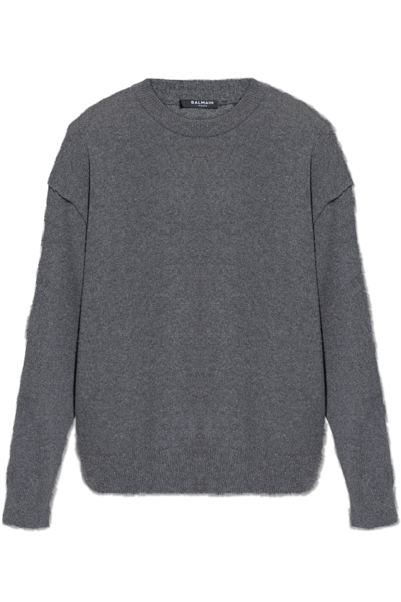 Balmain Sweter Z Okrągłym Dekoltem, Mężczyźni, Szary