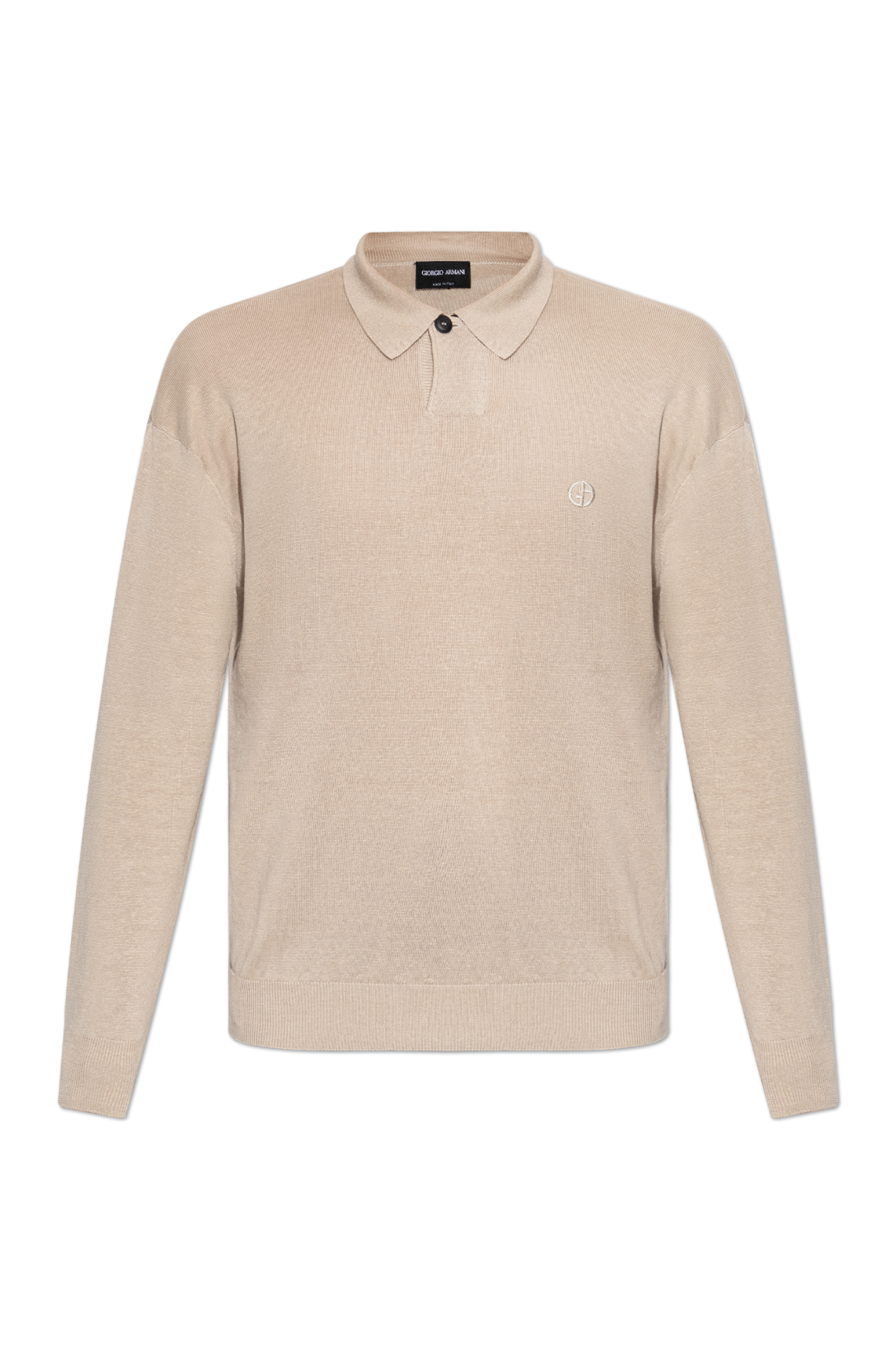Giorgio Armani Polo Z Wyszytym Logo, Mężczyźni, Beżowy