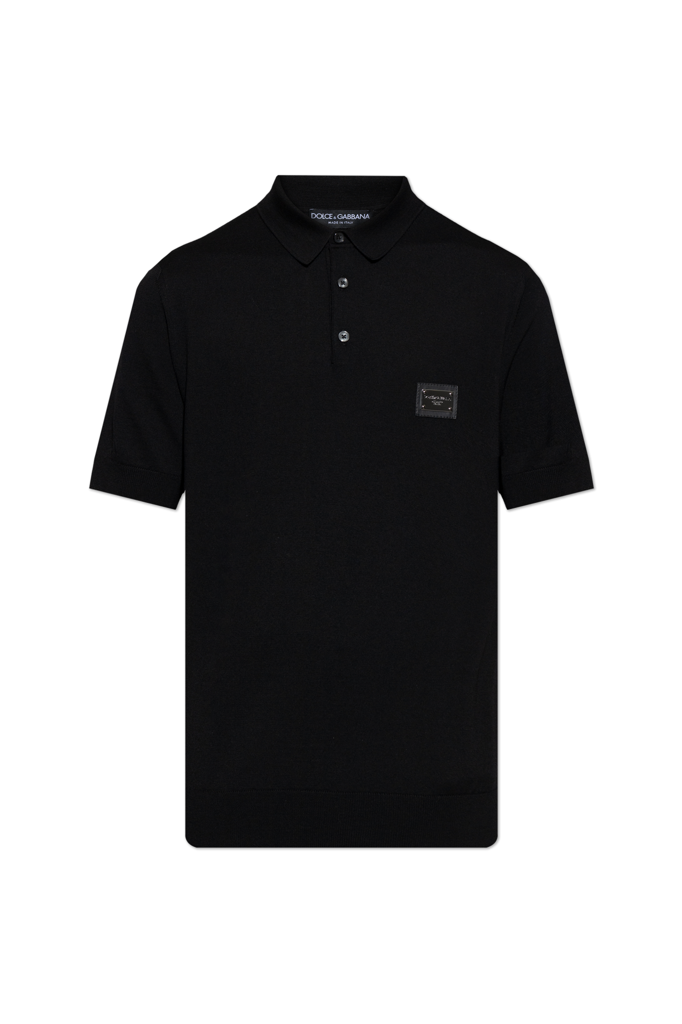 Dolce & Gabbana Polo Z Naszywką Z Logo, Mężczyźni, Czarny