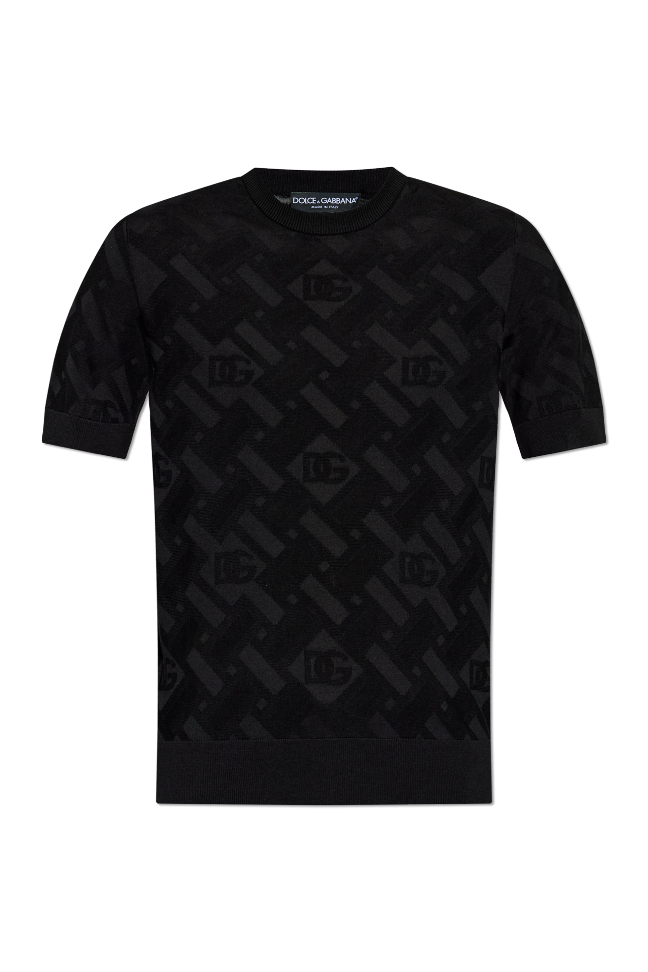 Dolce & Gabbana Jedwabny T-shirt, Mężczyźni, Czarny