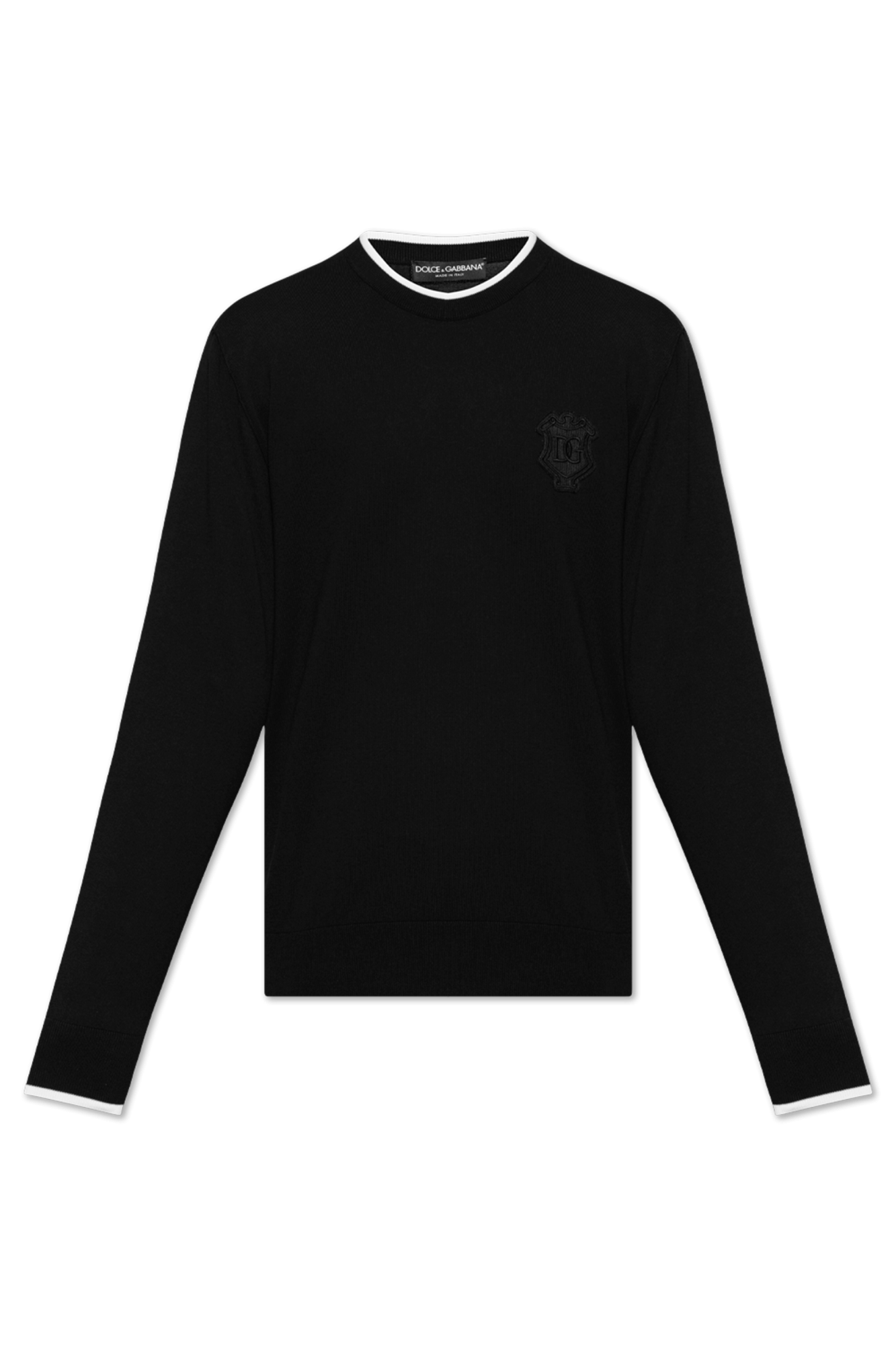 Dolce & Gabbana Sweter Z Logo, Mężczyźni, Czarny