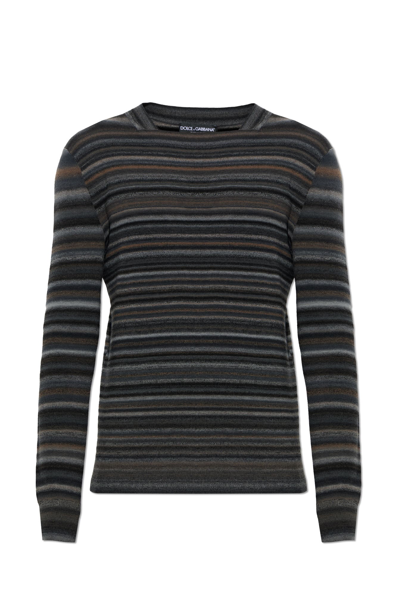 Dolce & Gabbana Wełniana Bluza W Paski, Mężczyźni, Szary