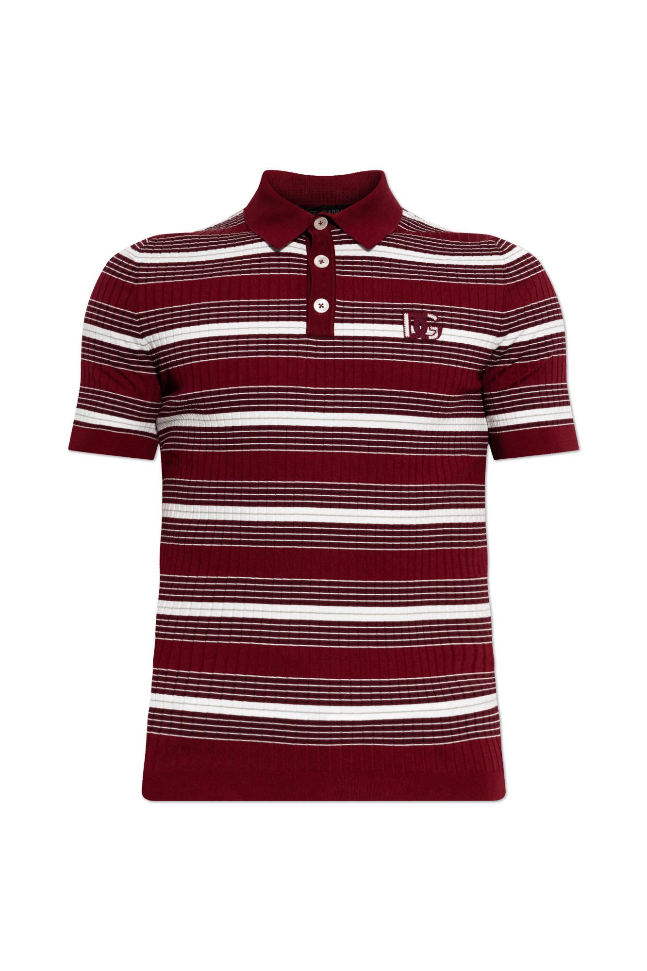 Dolce & Gabbana Polo Ze Wzorem W Pasy, Mężczyźni, Bordo