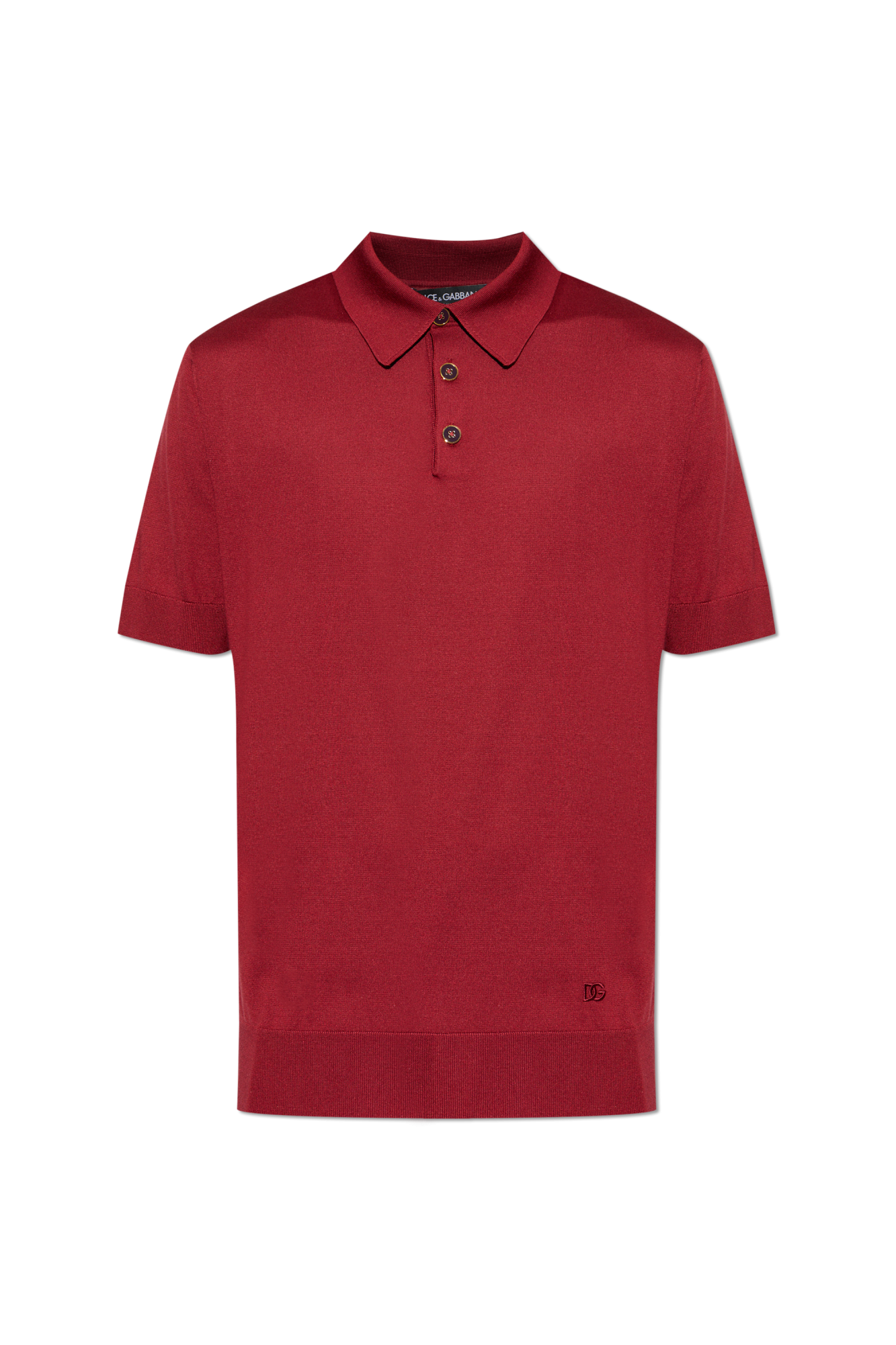 Dolce & Gabbana Jedwabne Polo, Mężczyźni, Bordo