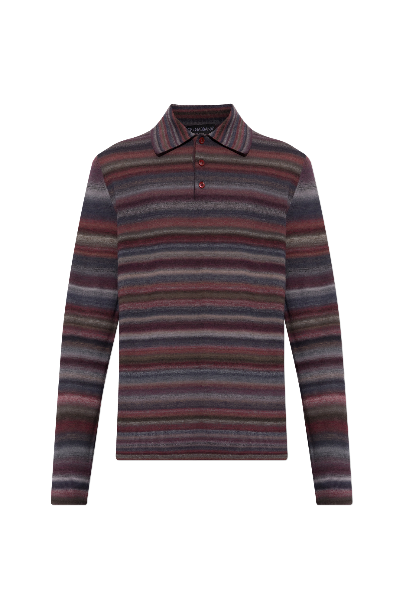 Dolce & Gabbana Wełniane Polo Z Długimi Rękawami, Mężczyźni, Bordo