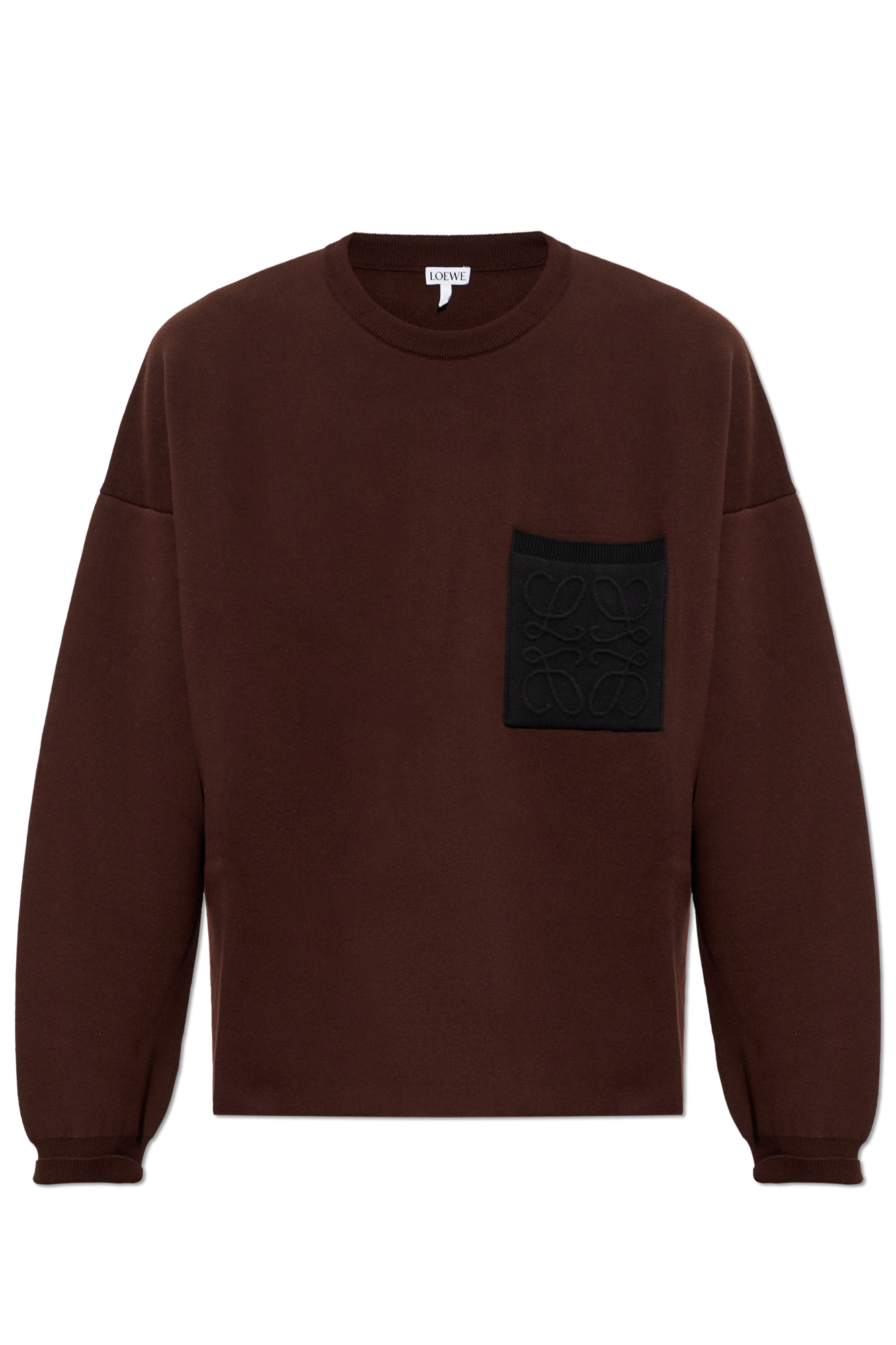 Loewe Sweter Z Kieszenią, Mężczyźni, Brązowy