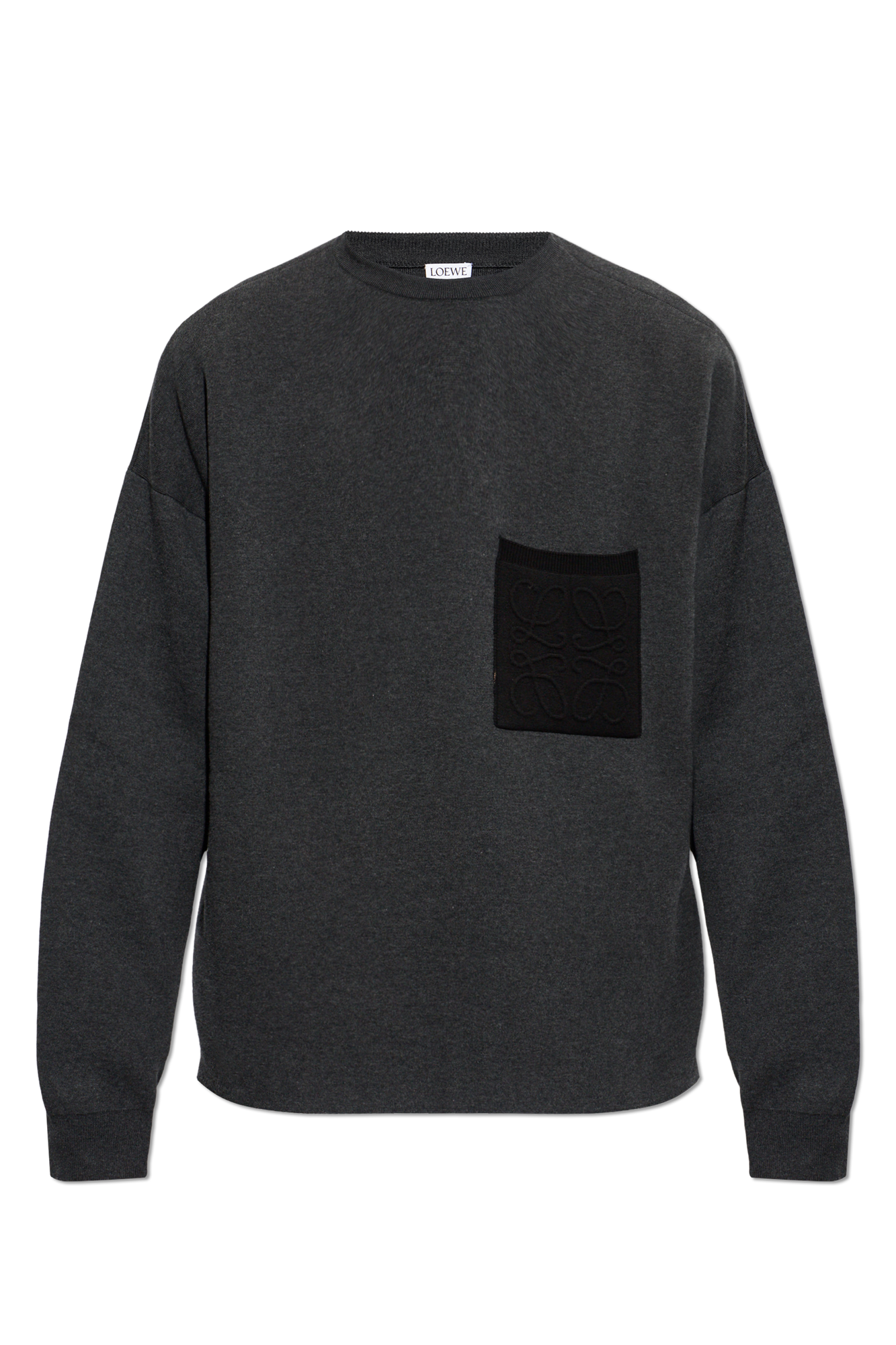 Loewe Sweter Z Kieszenią, Mężczyźni, Szary