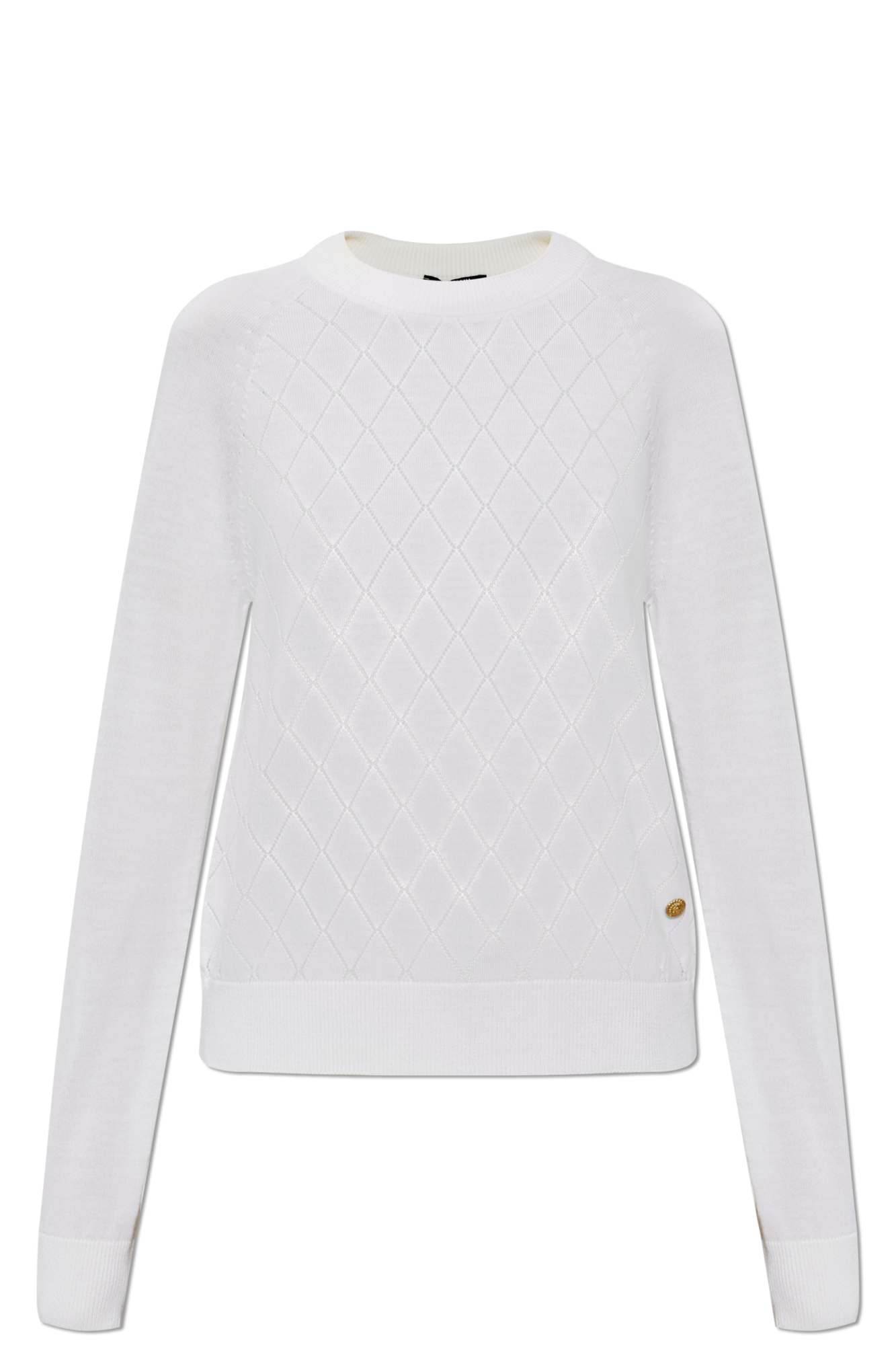 Balmain Sweter Z Okrągłym Dekoltem, Kobiety, Biały