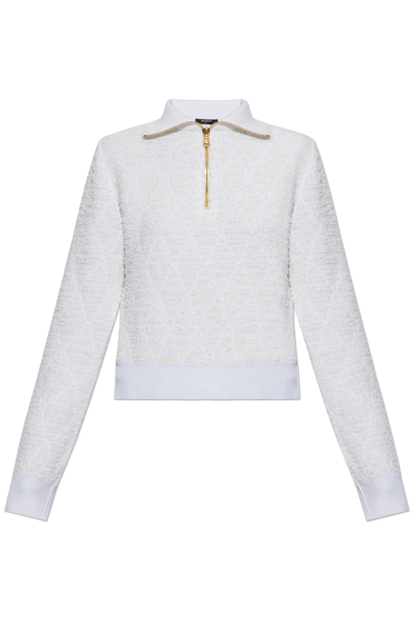 Balmain Sweter Z Kołnierzem, Kobiety, Biały