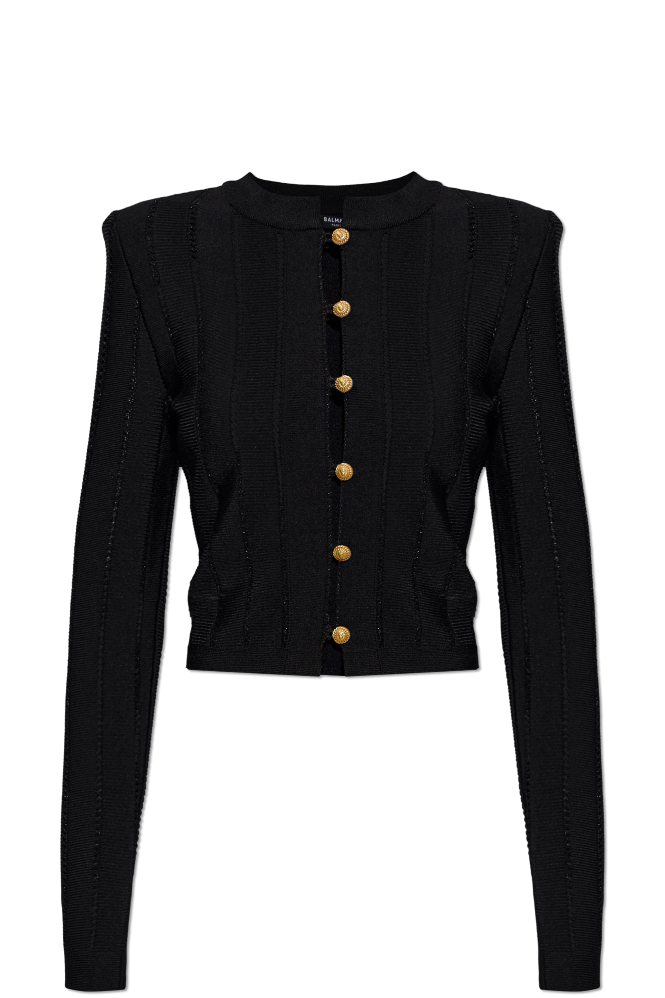 Balmain Kardigan Z Poduszkami W Ramionach, Kobiety, Czarny