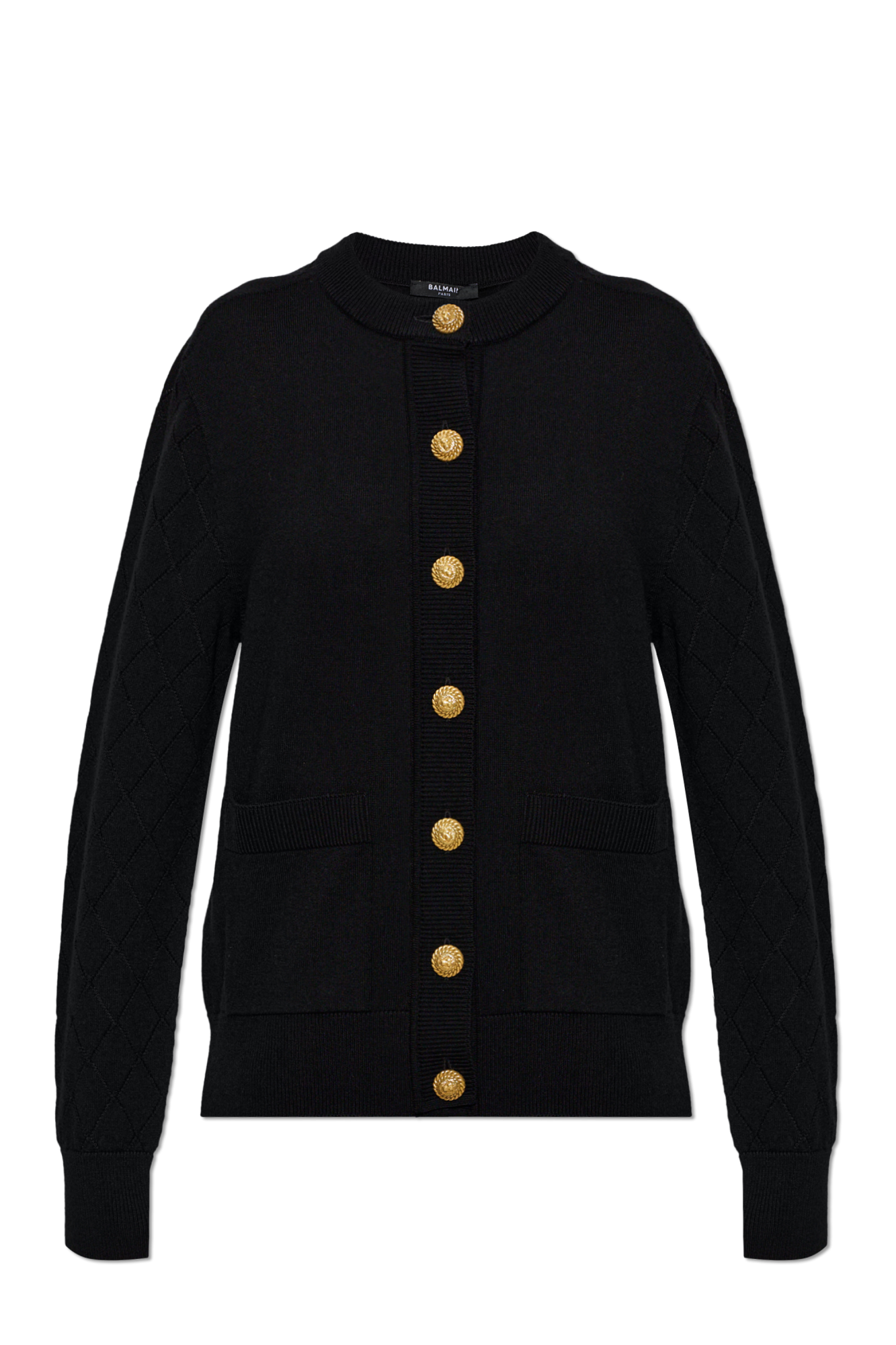 Balmain Kardigan Z Kieszeniami, Kobiety, Czarny