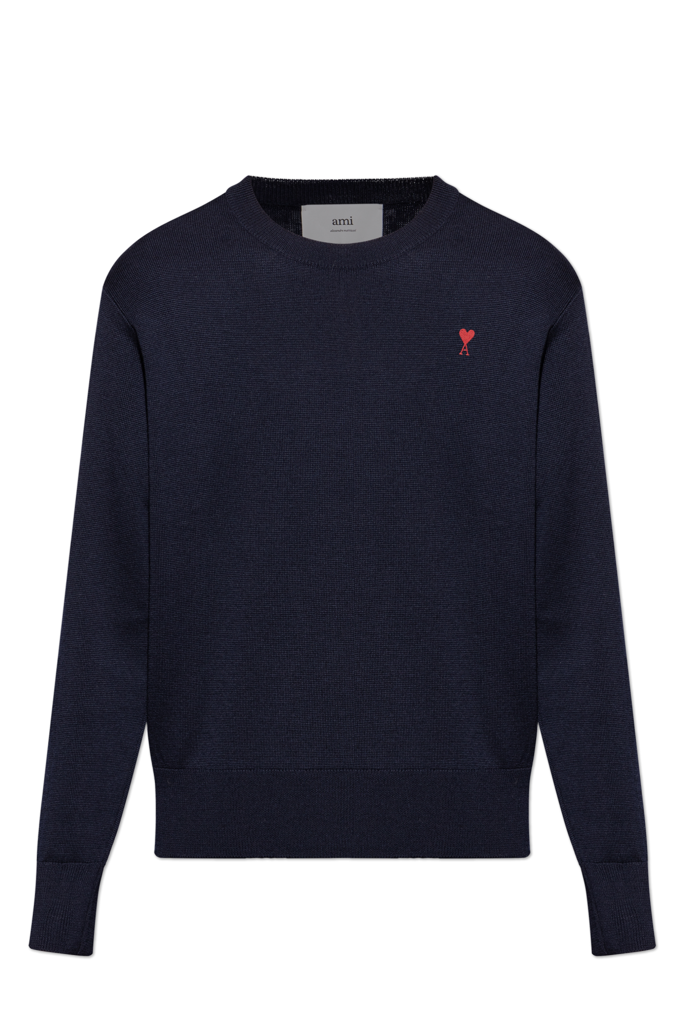 Ami Alexandre Mattiussi Sweter Z Wyszytym Logo, Mężczyźni, Granatowy