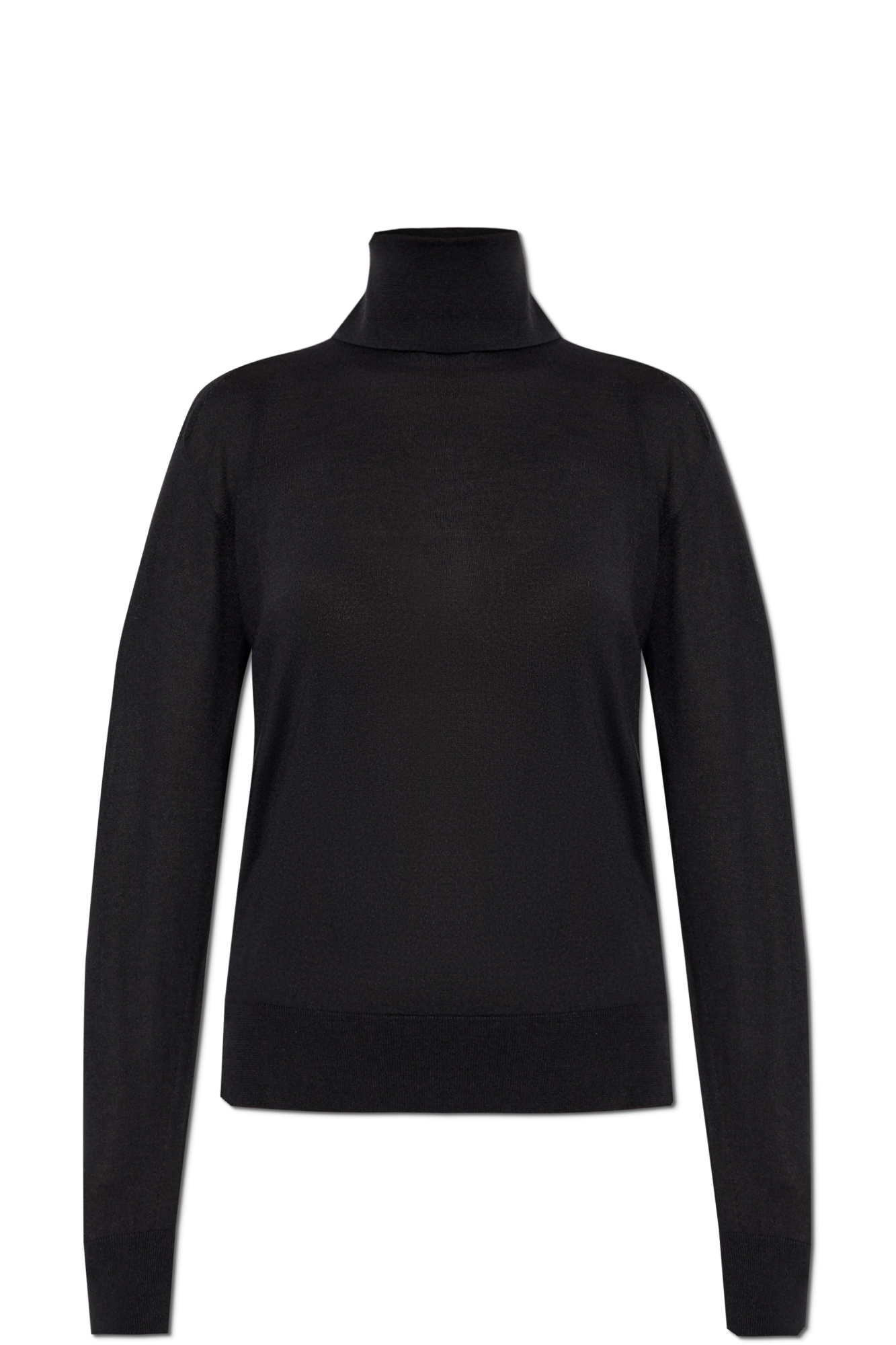 JIL SANDER Golf Z Wełnianym Wykończeniem, Kobiety, Czarny