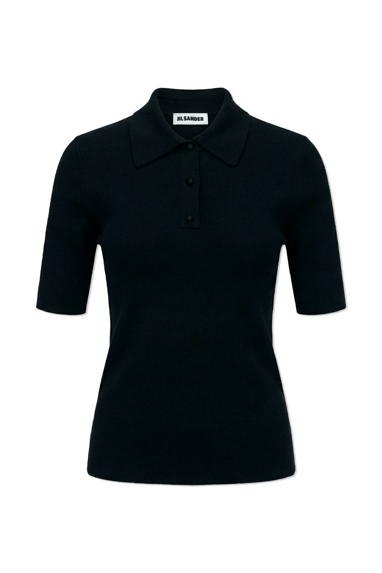 JIL SANDER Wełniane Polo, Kobiety, Czarny