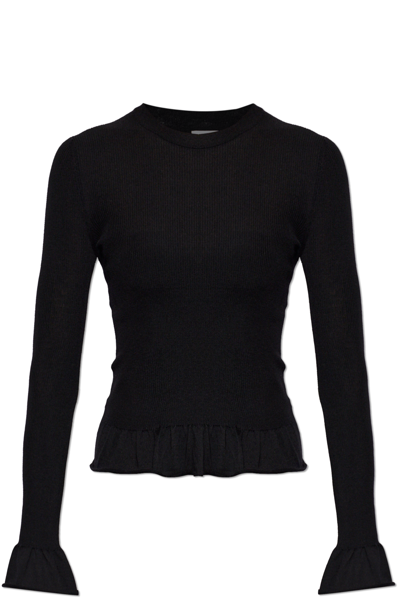 JIL SANDER Wełniany Sweter Z Długimi Rękawami, Kobiety, Czarny