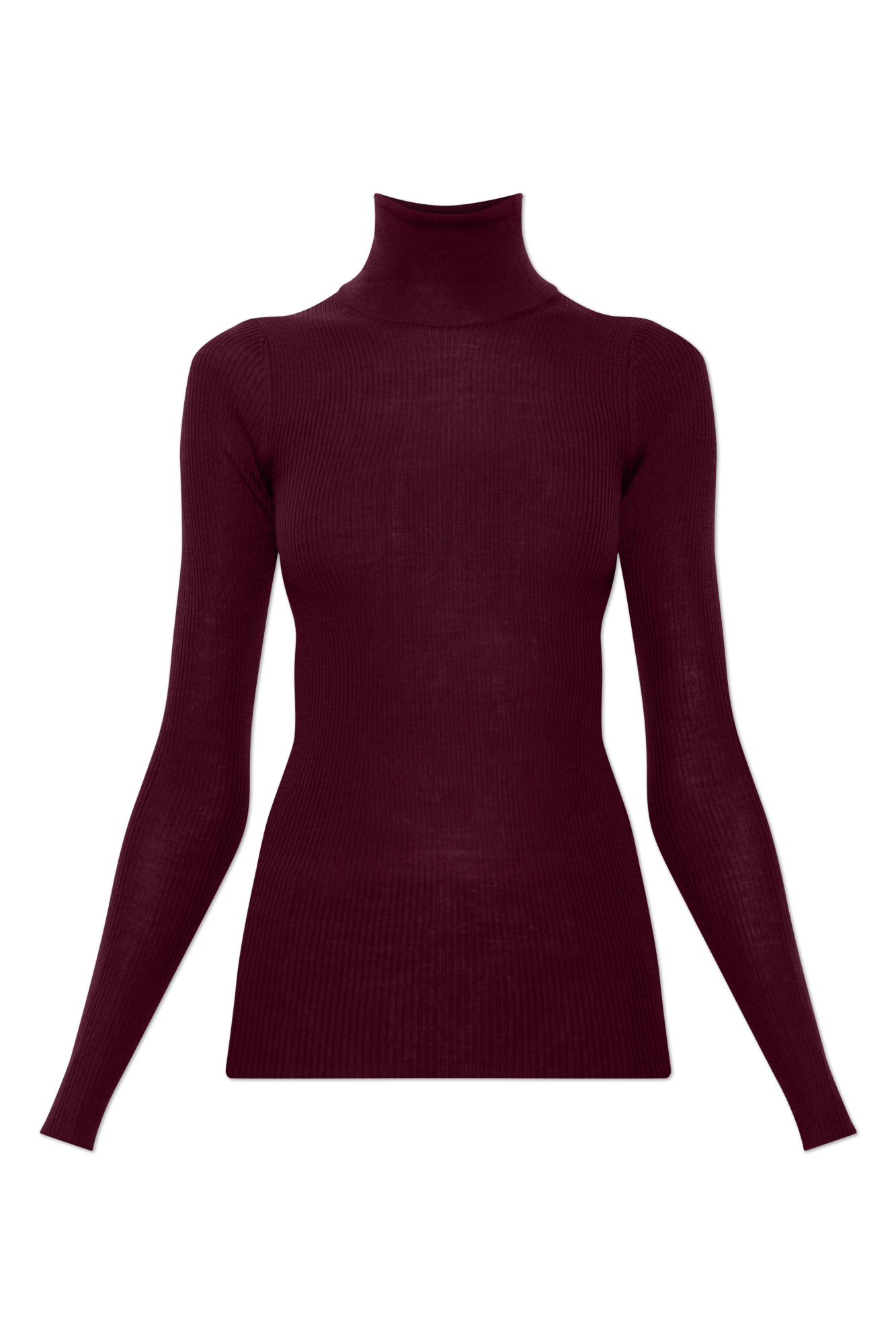 JIL SANDER Wełniany Golf O Dopasowanym Kroju, Kobiety, Bordo