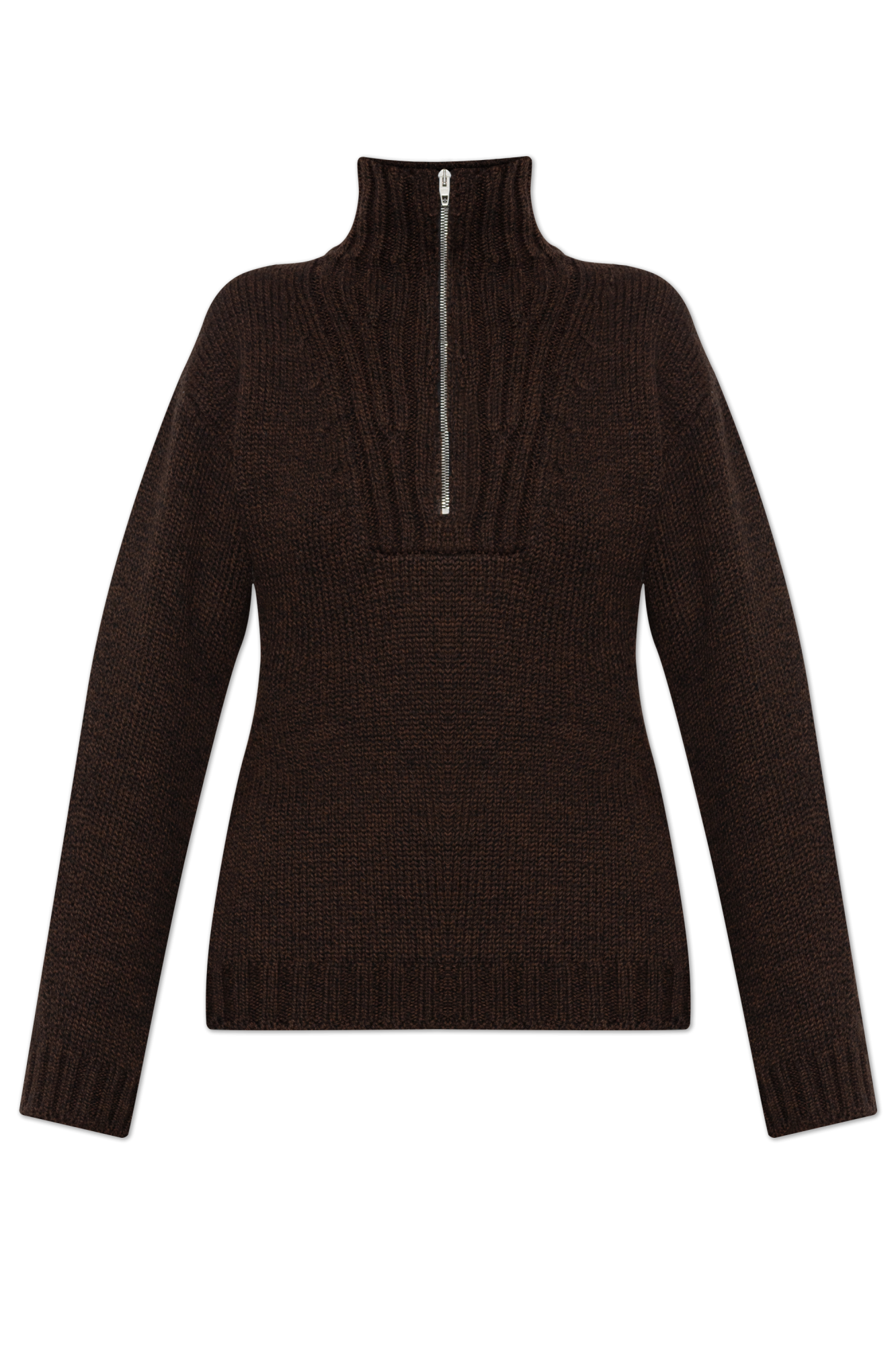 JIL SANDER Wełniany Sweter, Kobiety, Brązowy