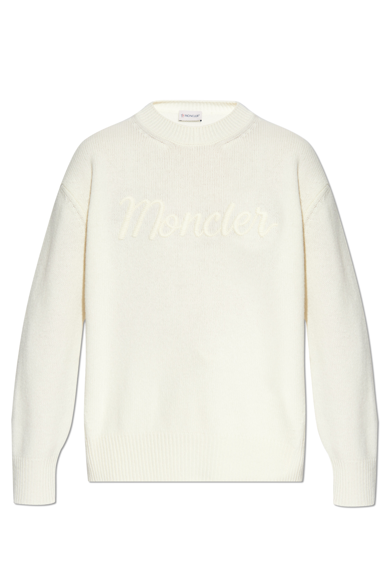 Moncler Sweter Z Wyszytym Logo, Kobiety, Kremowy