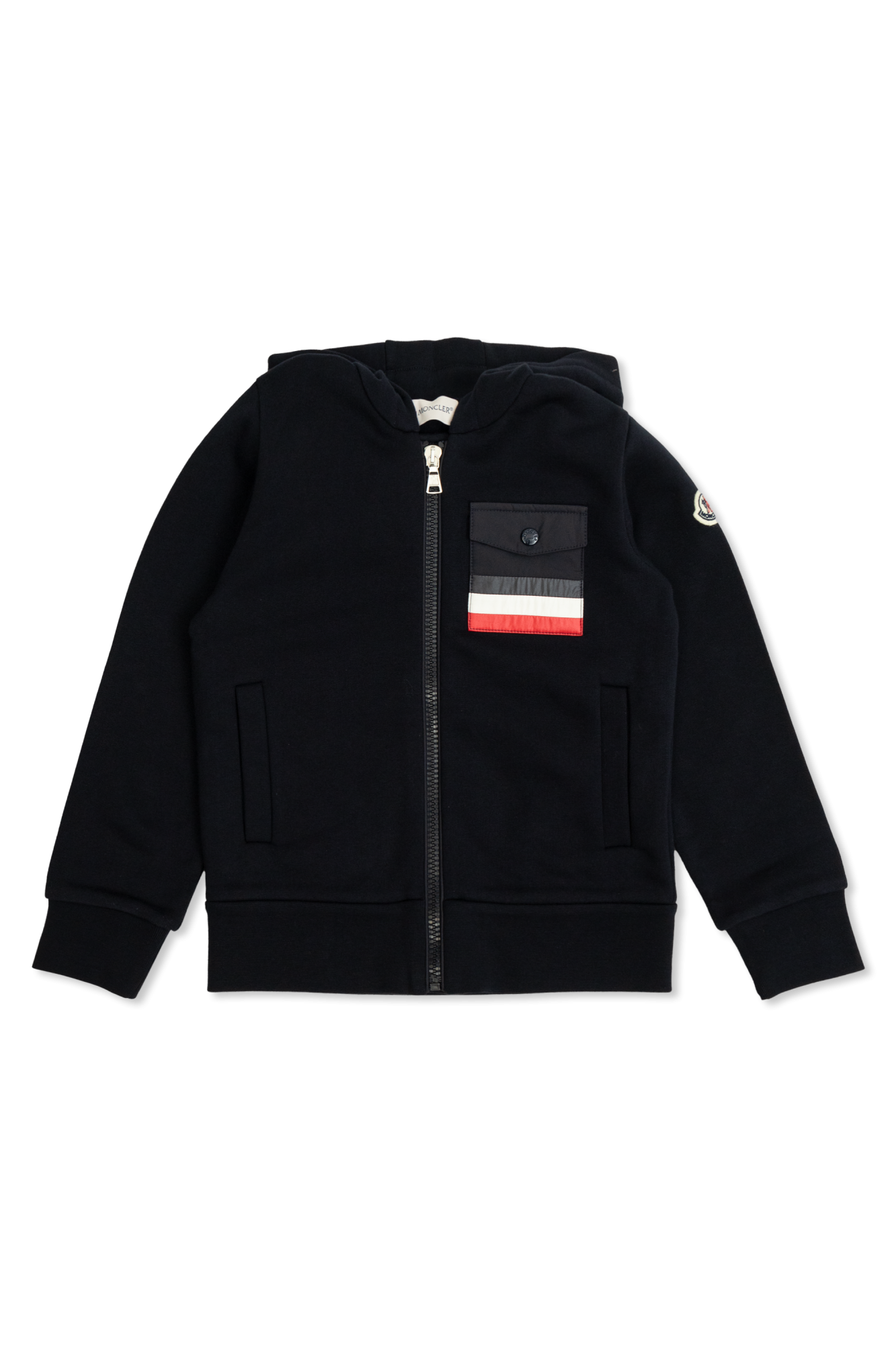 Moncler Enfant Bluza Z Kapturem Zapinana Na Zamek, Unisex, Granatowy