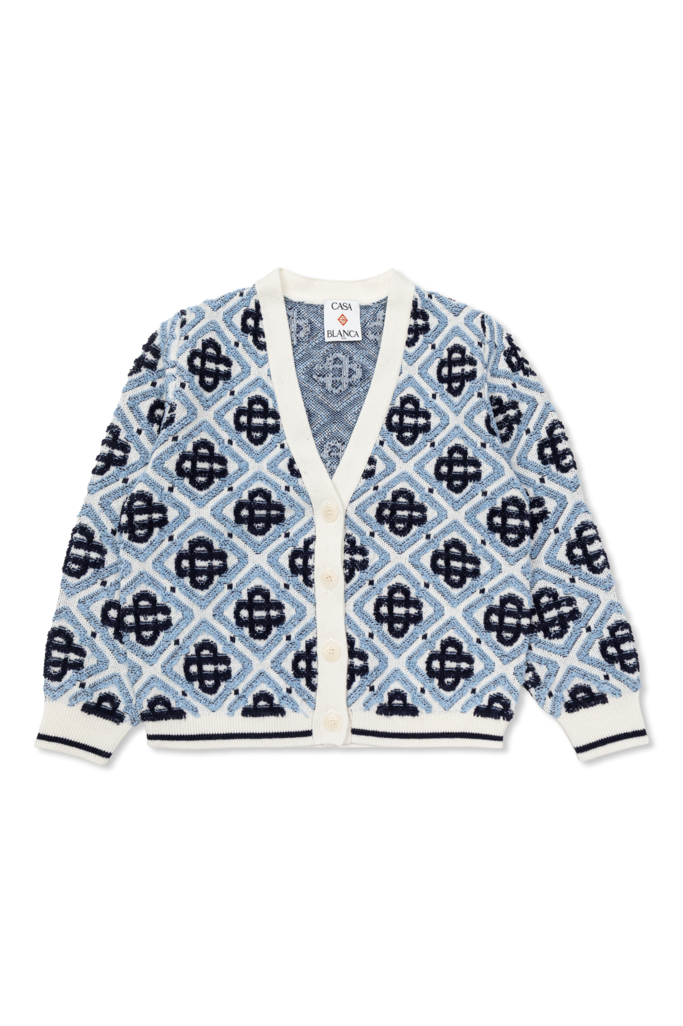 Casablanca Kids Kardigan Z Monogramem, Unisex, Niebieski