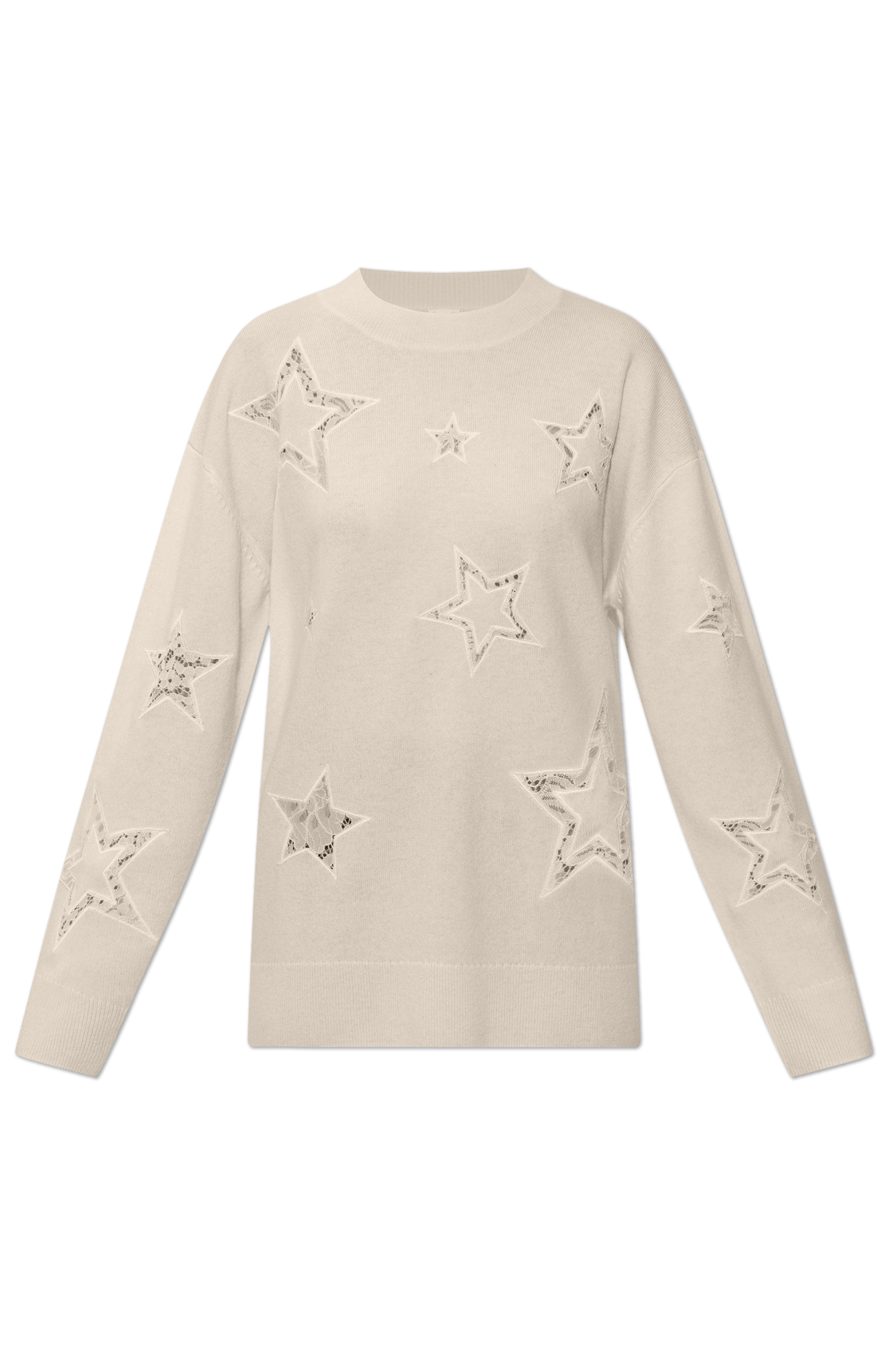 LoveShackFancy Sweter `Westcott`, Kobiety, Kremowy