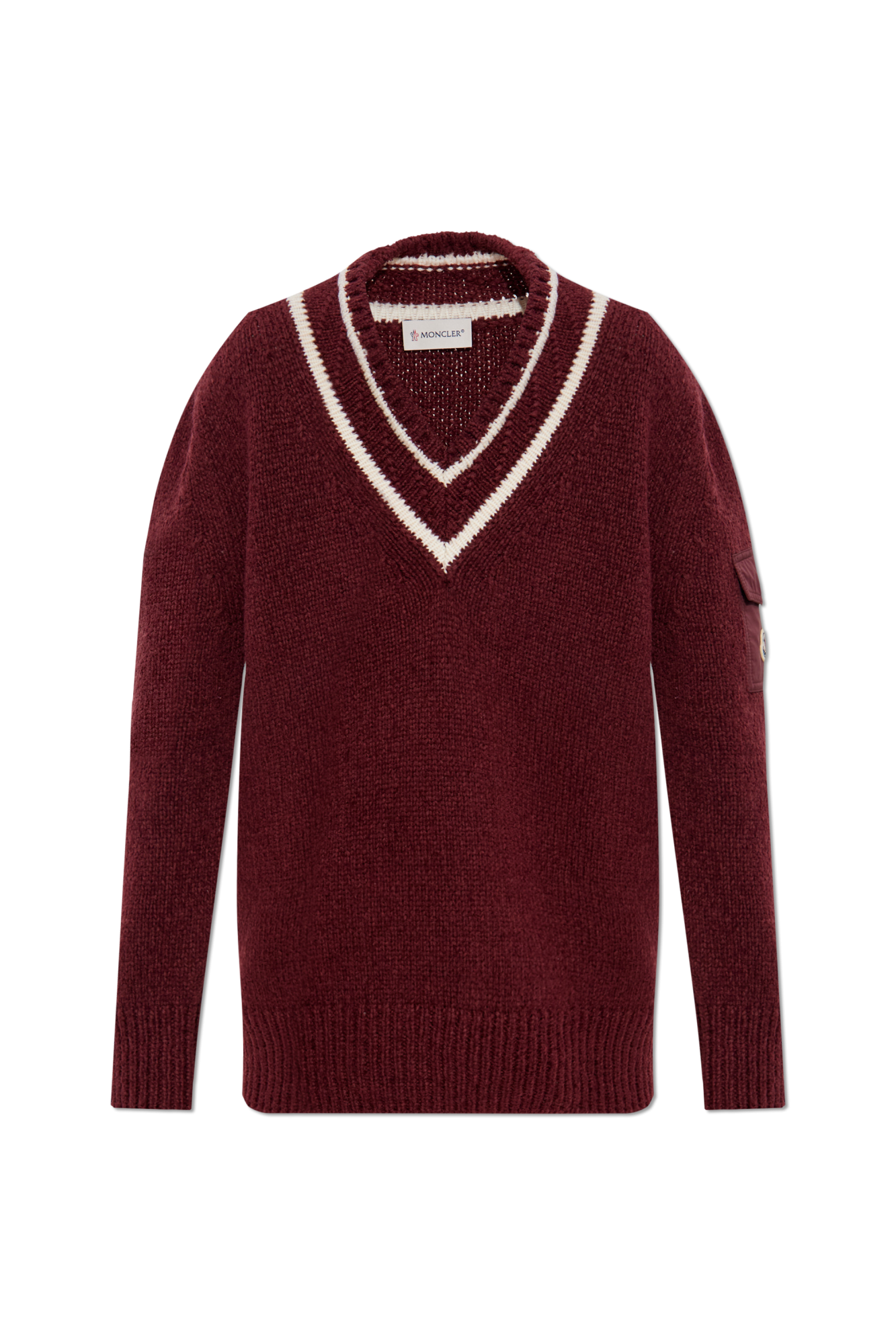 Moncler Wełniany Sweter, Kobiety, Bordo