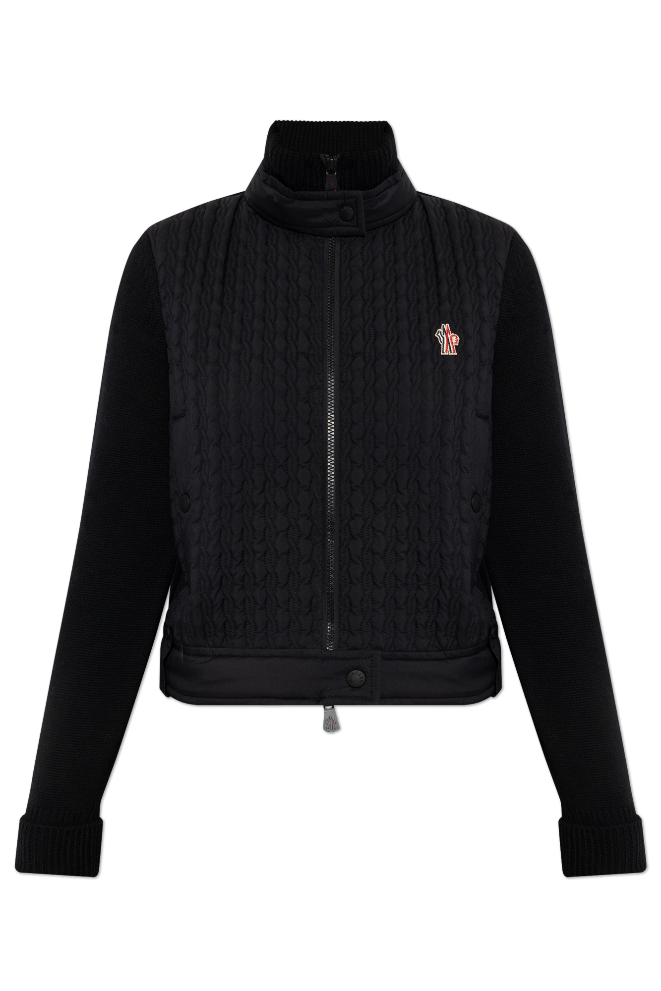 Moncler Grenoble Pikowany Kardigan, Kobiety, Czarny
