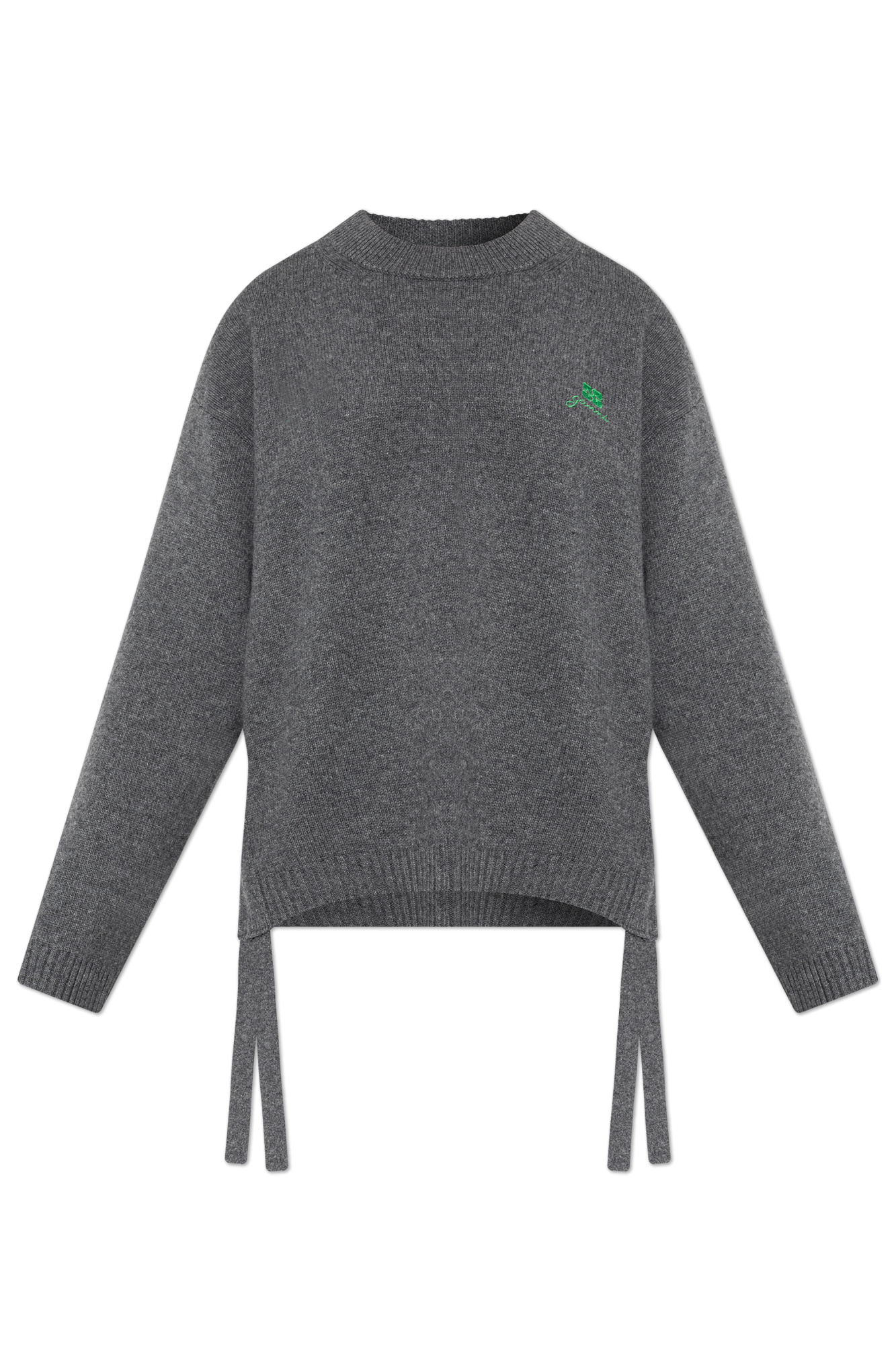 Ganni Sweter Z Logo, Kobiety, Szary
