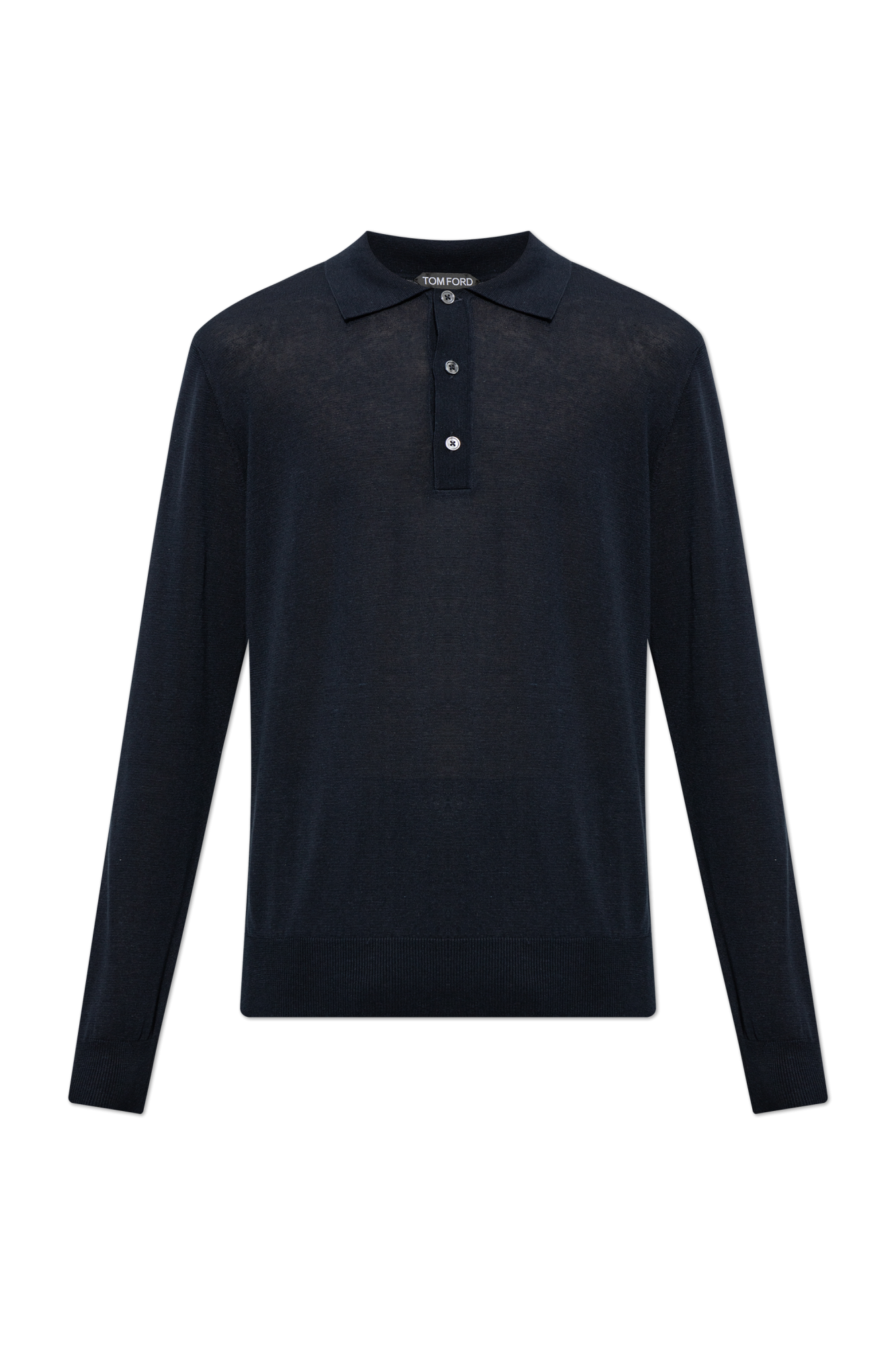 Tom Ford Polo Z Długimi Rękawami, Mężczyźni, Granatowy