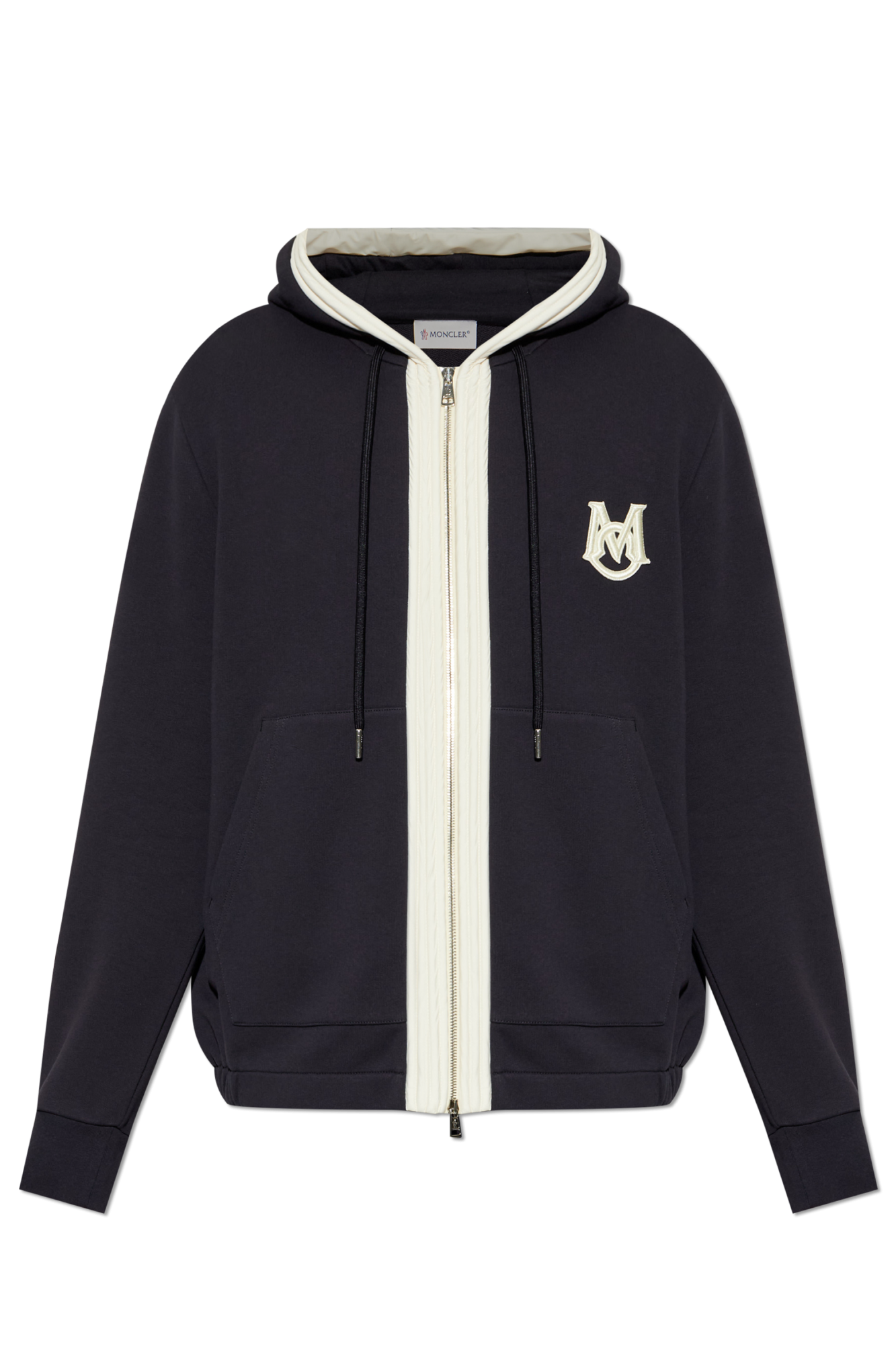 Moncler Bluza Z Logo, Mężczyźni, Granatowy