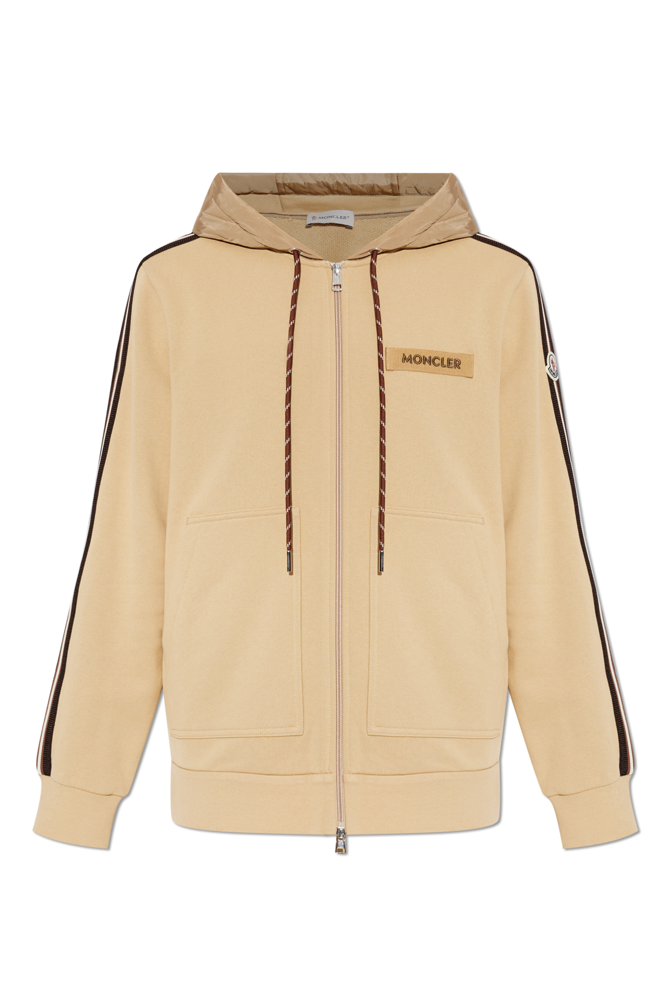 Moncler Bluza Z Naszywką Logo, Mężczyźni, Beżowy