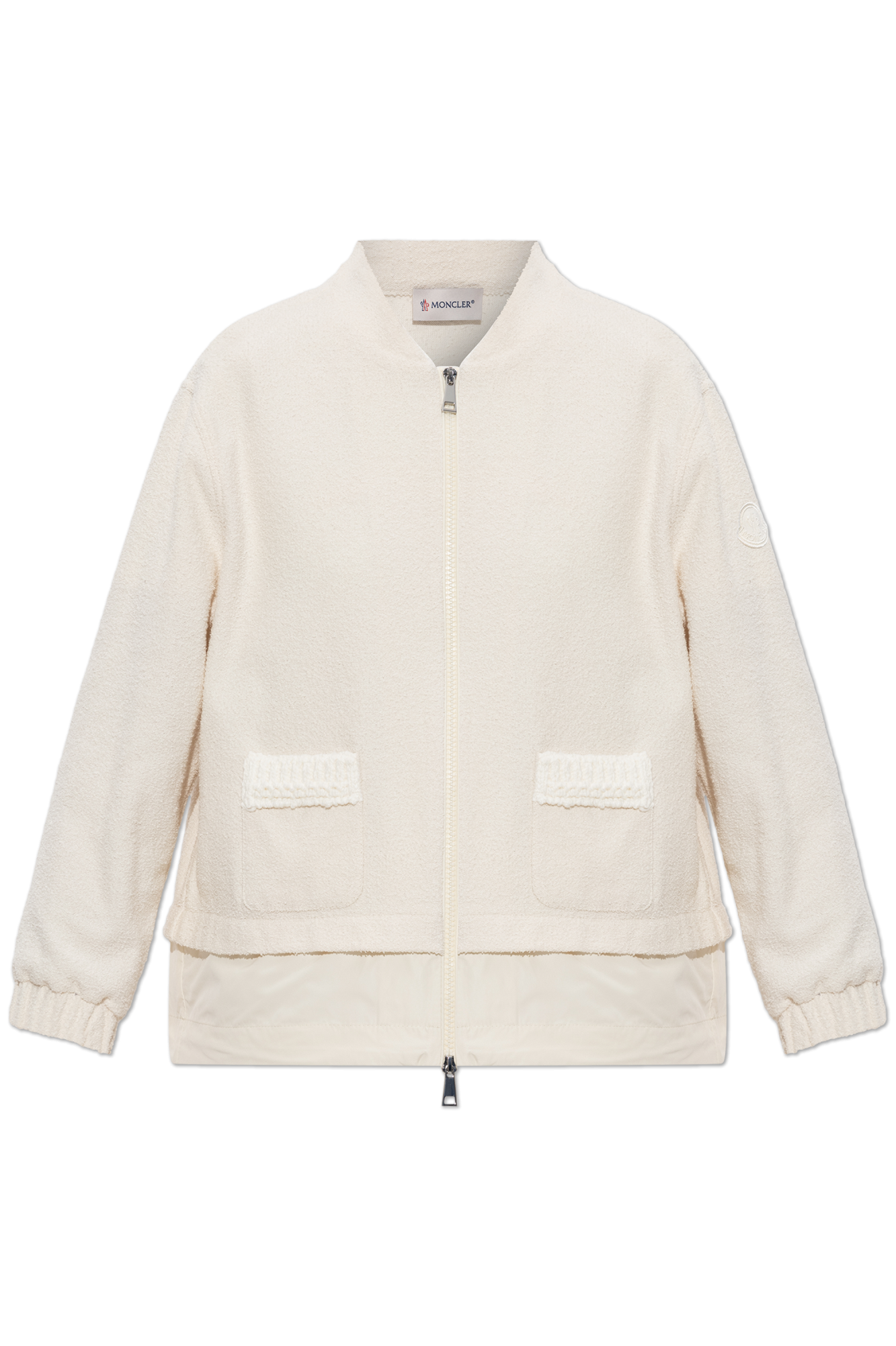 Moncler Kardigan Z łączonych Materiałów, Kobiety, Kremowy