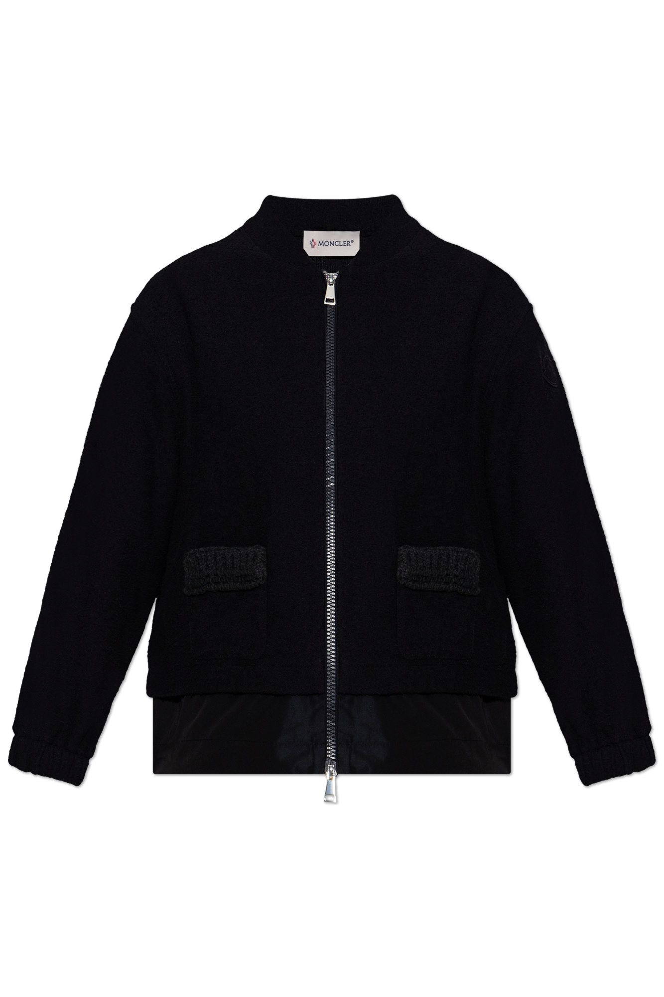 Moncler Kardigan Z łączonych Materiałów, Kobiety, Czarny