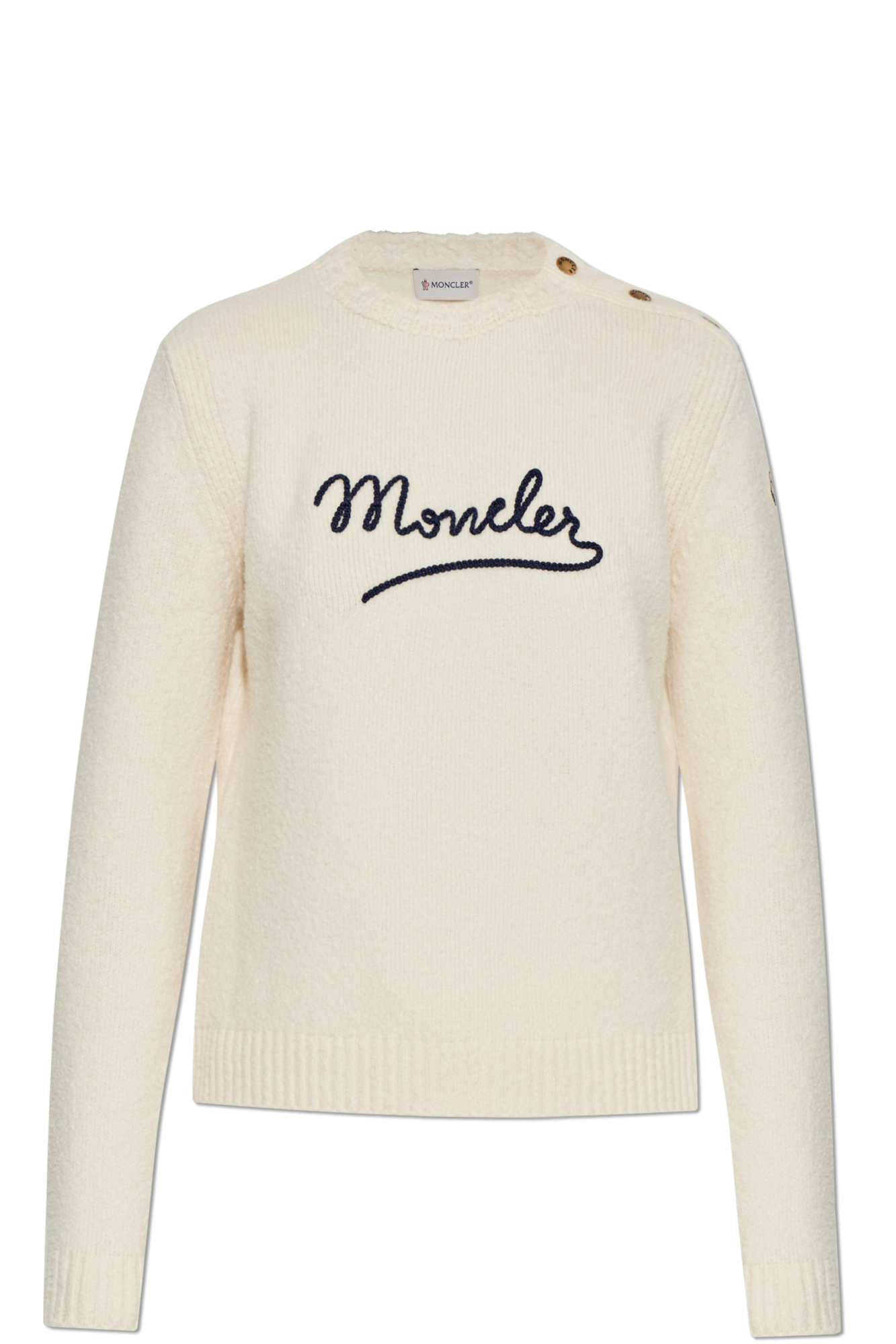 Moncler Sweter Z Logo, Kobiety, Kremowy