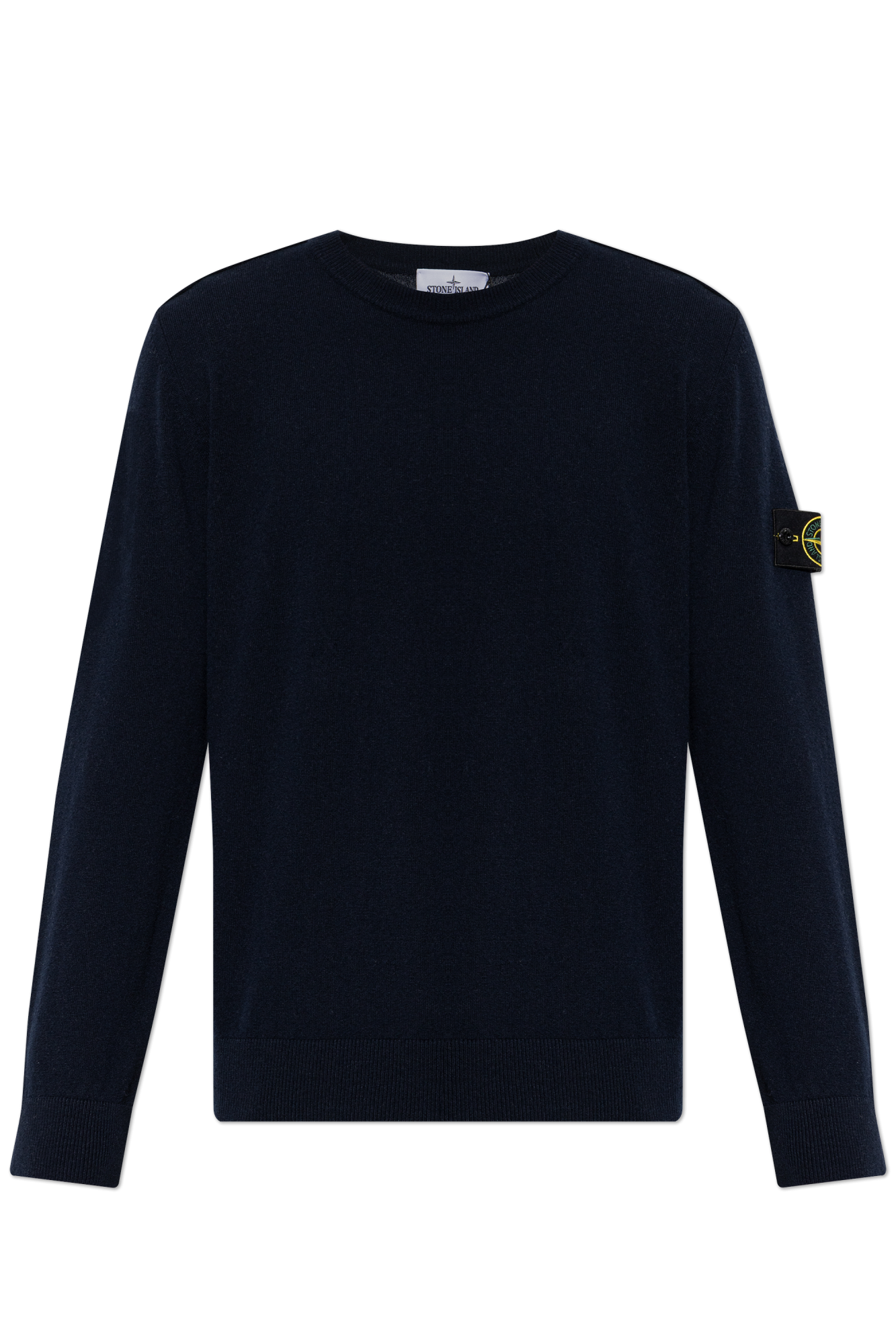 Stone Island Wełniany Sweter Z Okrągłym Dekoltem, Mężczyźni, Granatowy