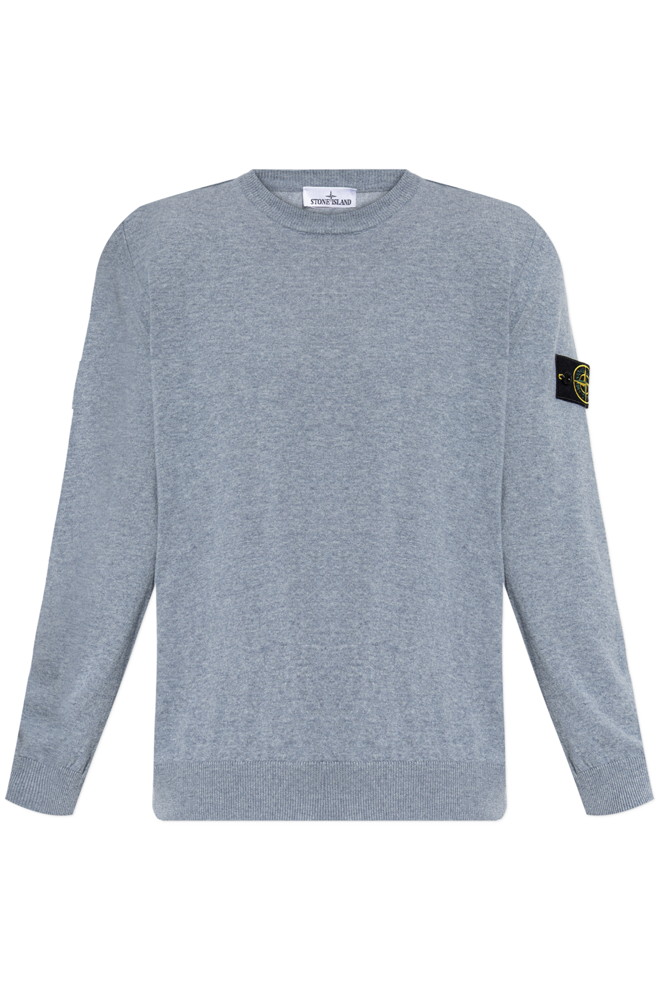 Stone Island Wełniany Sweter Z Okrągłym Dekoltem, Mężczyźni, Jasnoniebieski