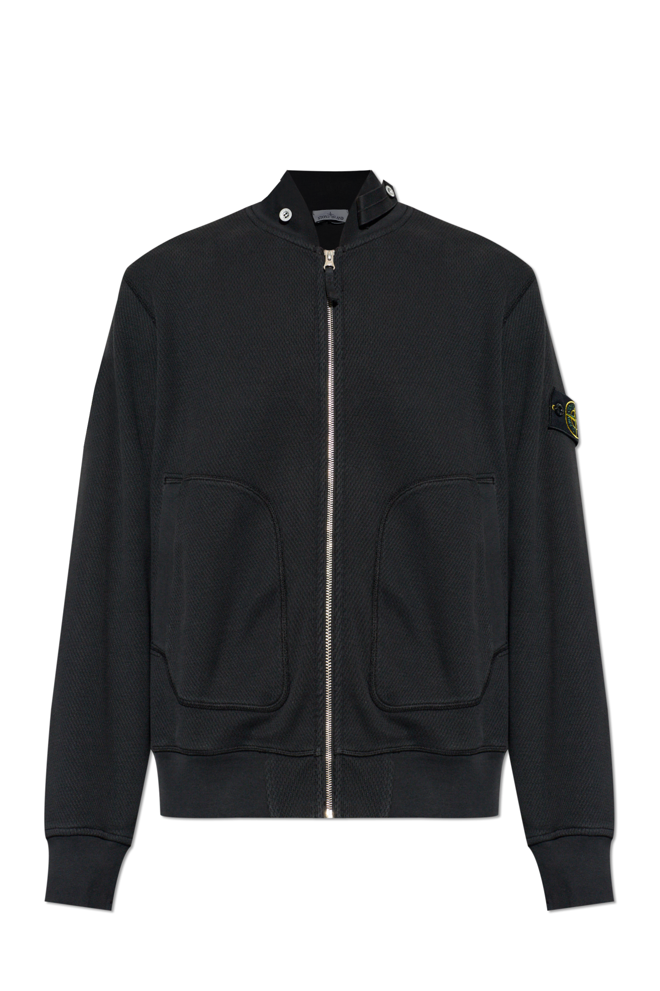 Stone Island Bluza Zapinana Na Zamek, Mężczyźni, Czarny